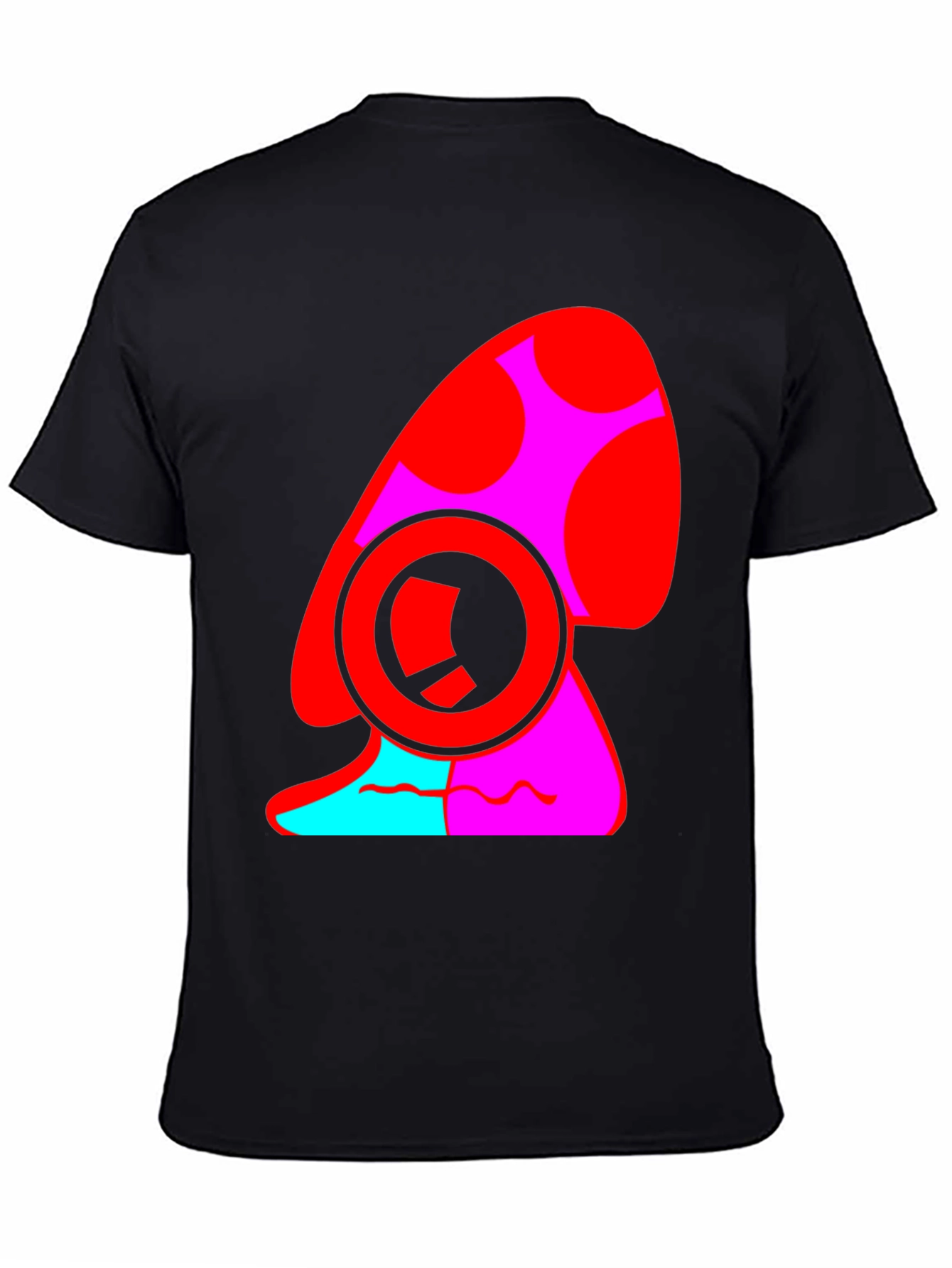Bold Graphic Mushroom Tee - Quirky Black T-Shirt