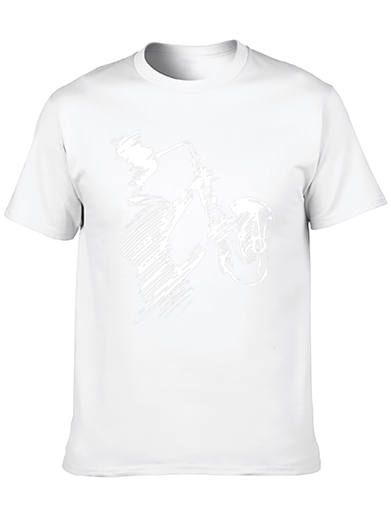 Black T-Shirt with Jazz Saxophone Graphic