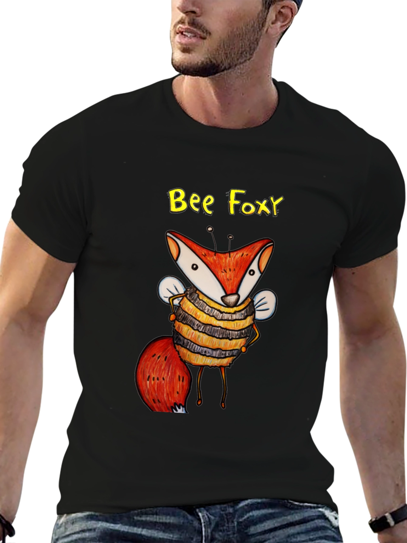 Bee Foxy Graphic Tee - Black Unisex T-Shirt