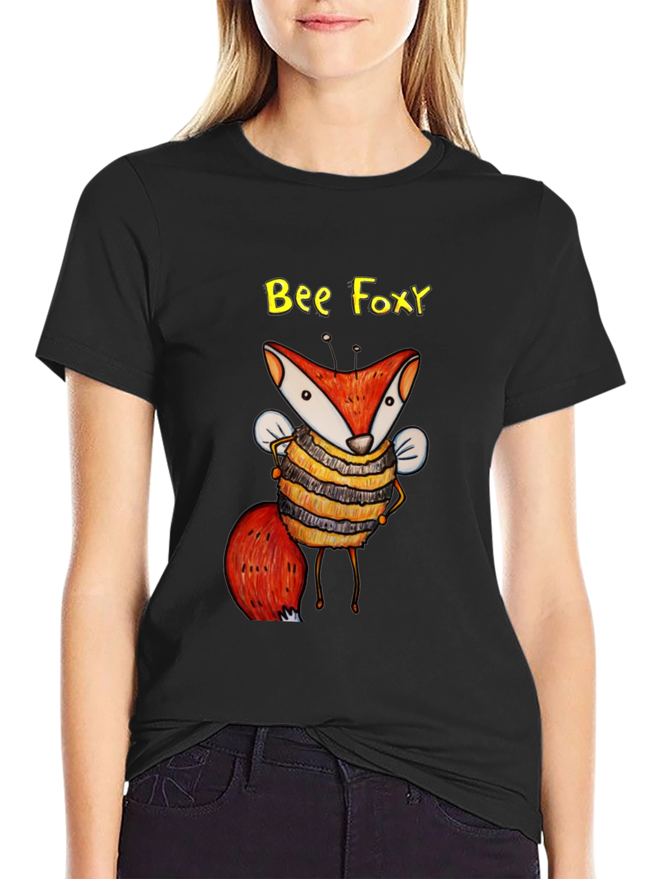 Bee Foxy Graphic Tee - Black Unisex T-Shirt