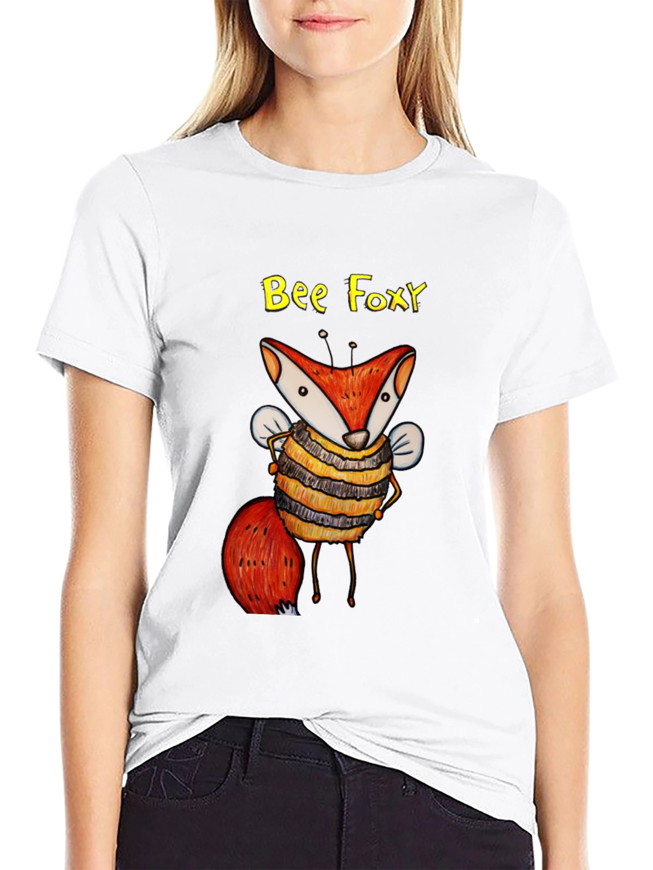 Bee Foxy Graphic Tee - Black Unisex T-Shirt