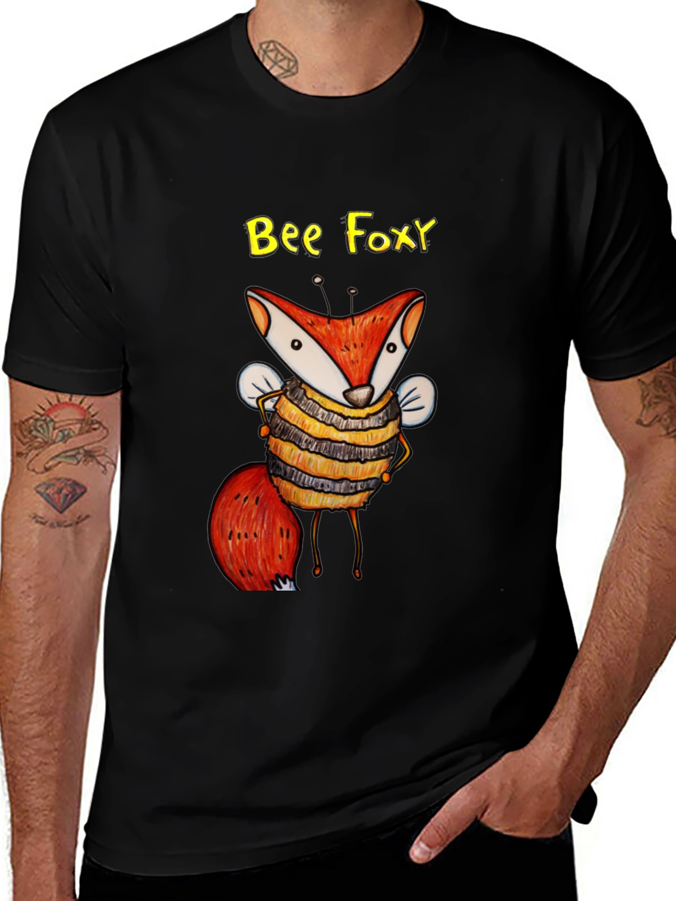 Bee Foxy Graphic Tee - Black Unisex T-Shirt