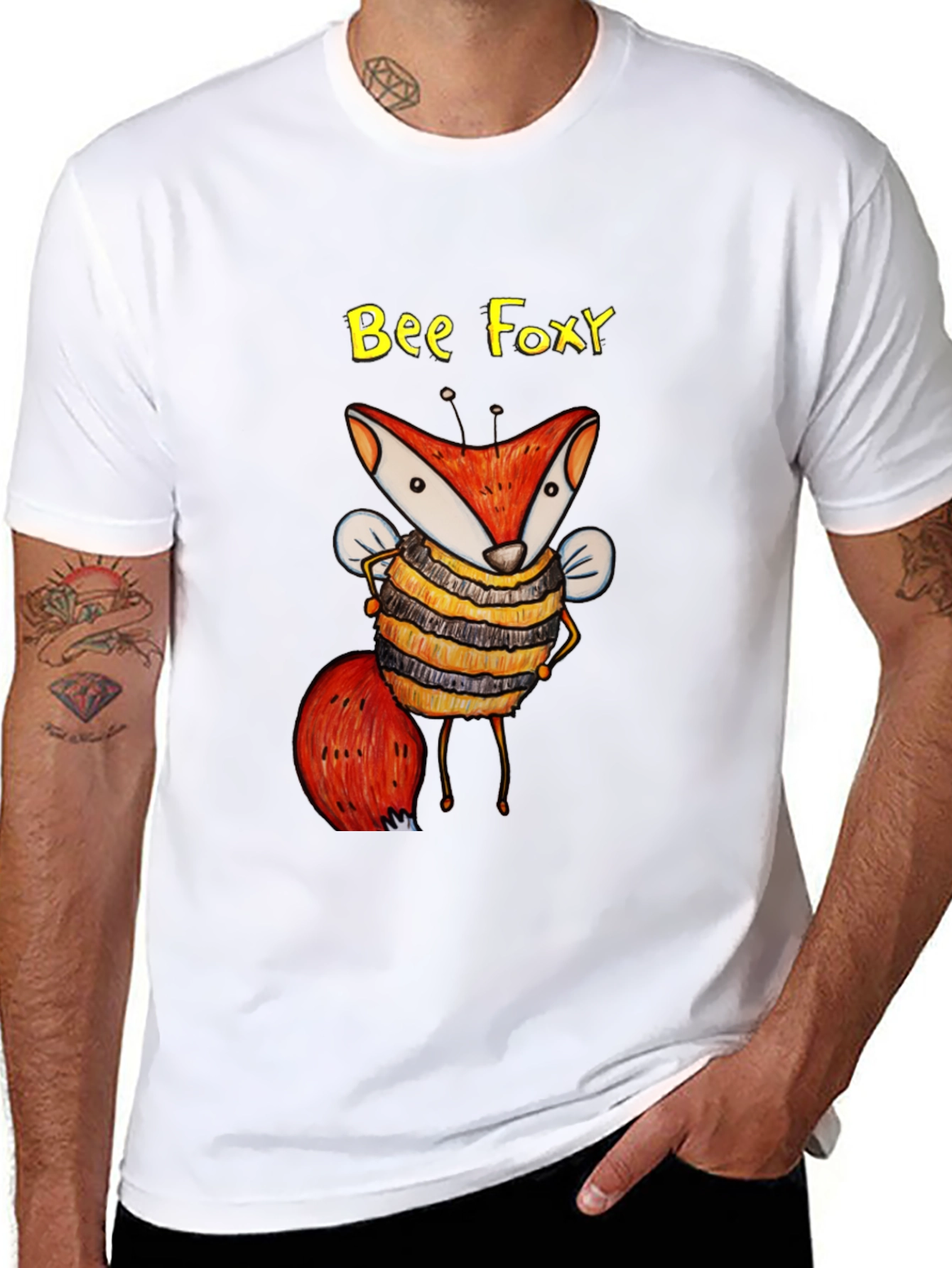 Bee Foxy Graphic Tee - Black Unisex T-Shirt