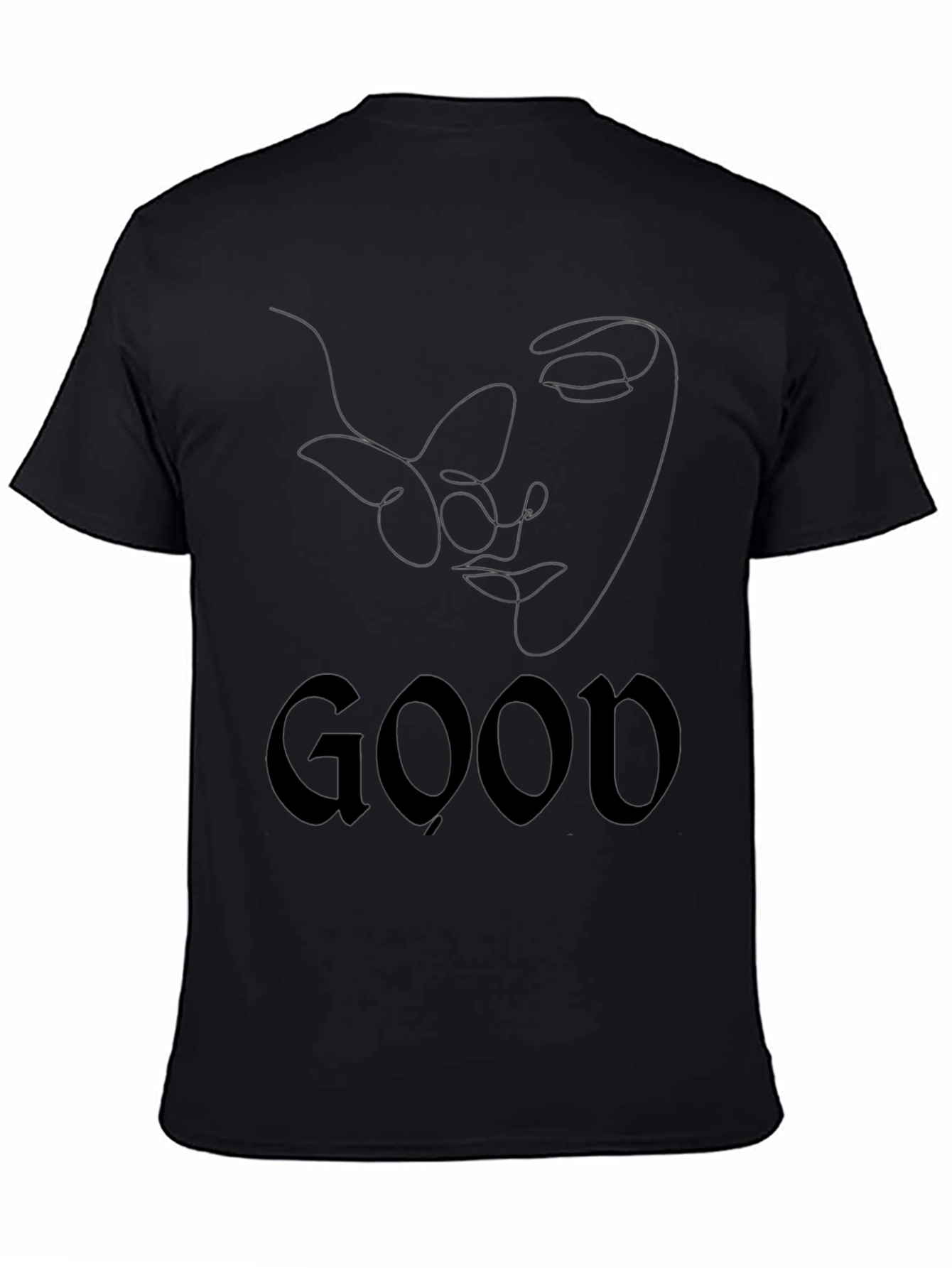 Mens Black Graphic Tee - Good Butterfly