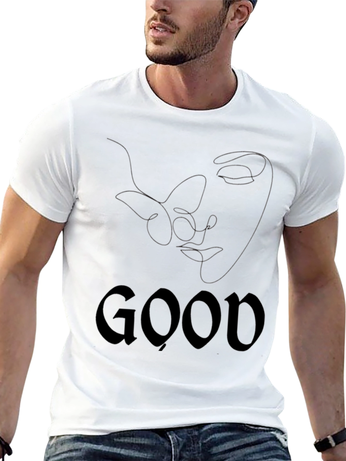 Mens Black Graphic Tee - Good Butterfly