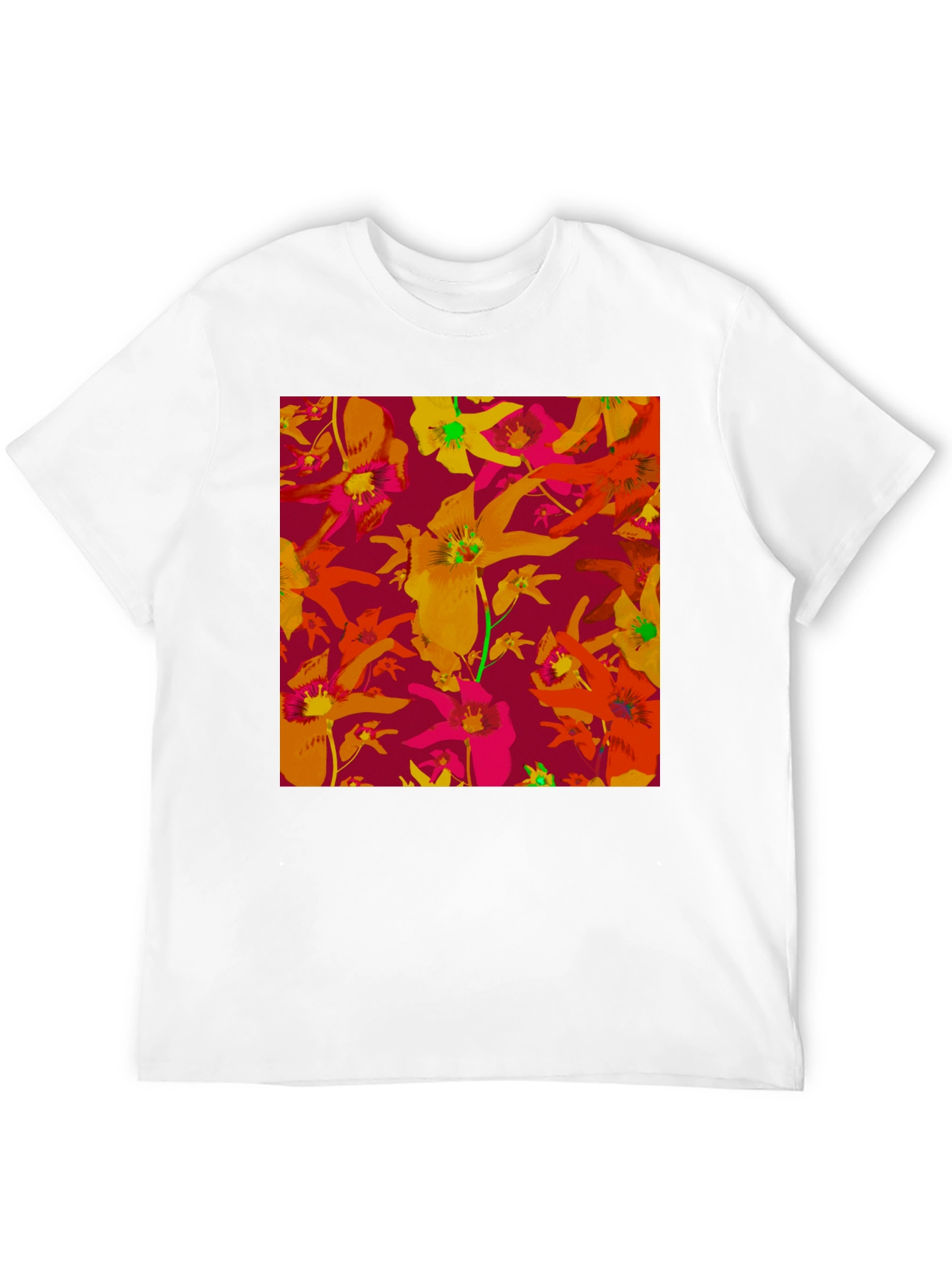 Floral Pattern T-Shirt - Vivid & Unique Design