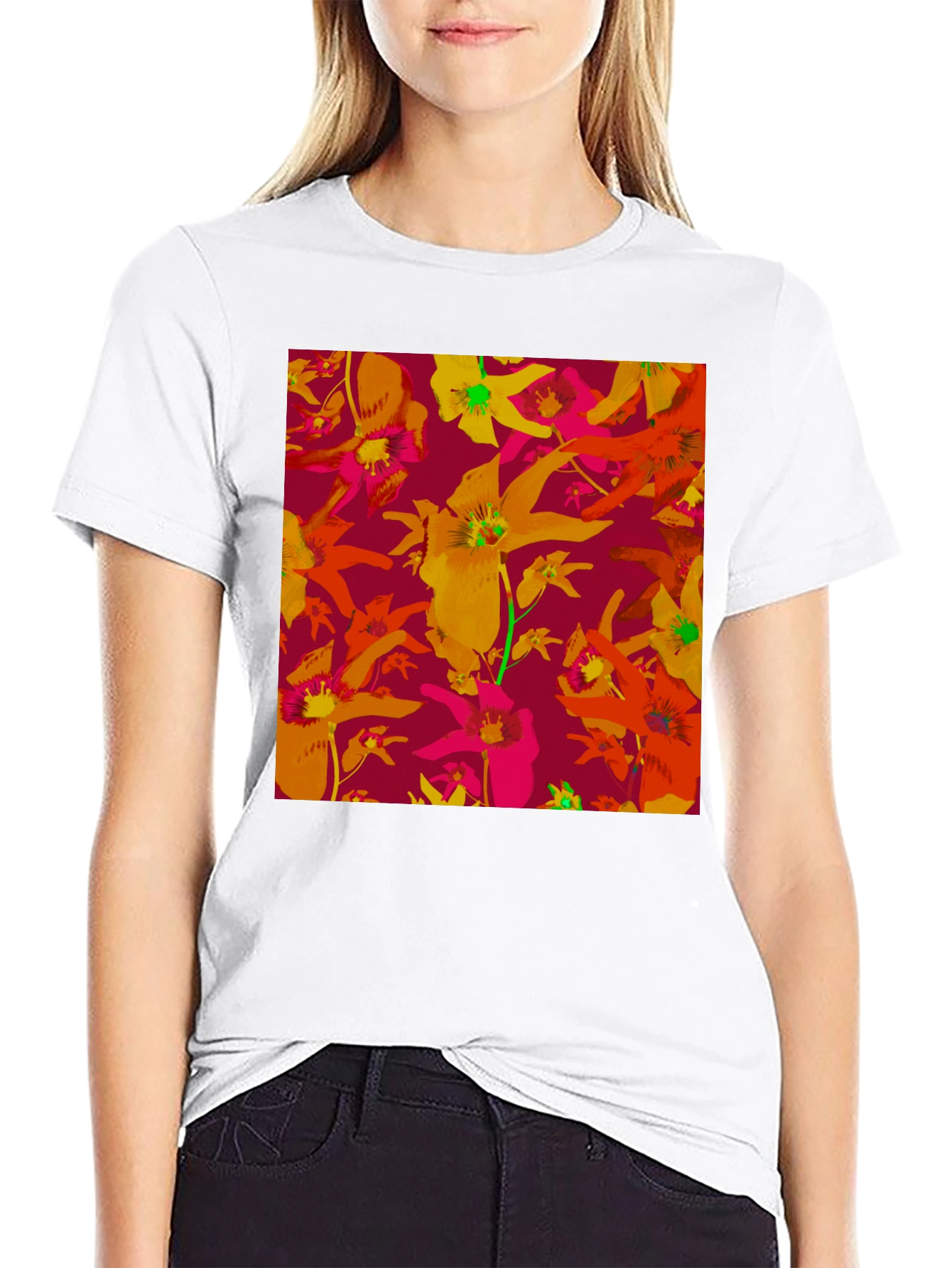 Floral Pattern T-Shirt - Vivid & Unique Design
