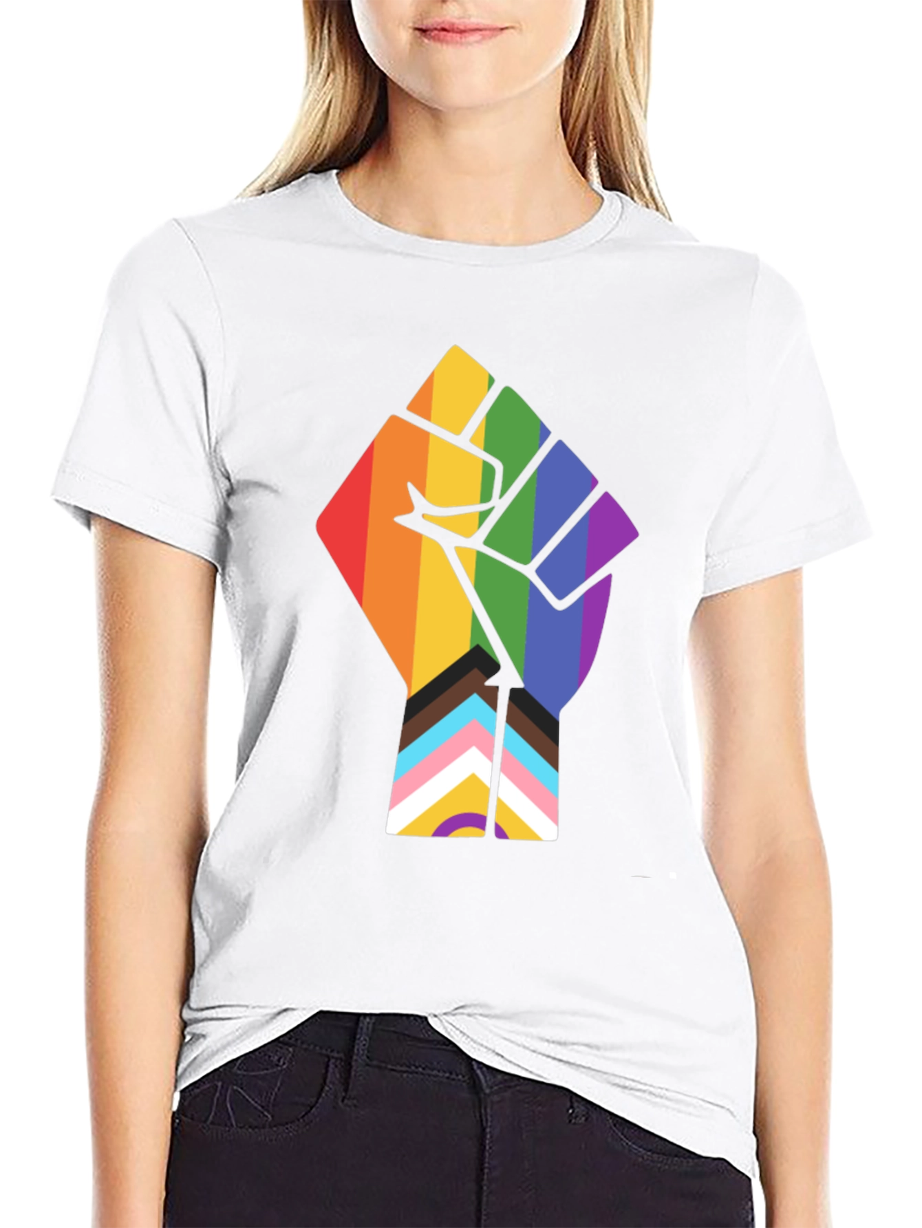 Pride Fist Graphic Tee - Black Cotton T-Shirt