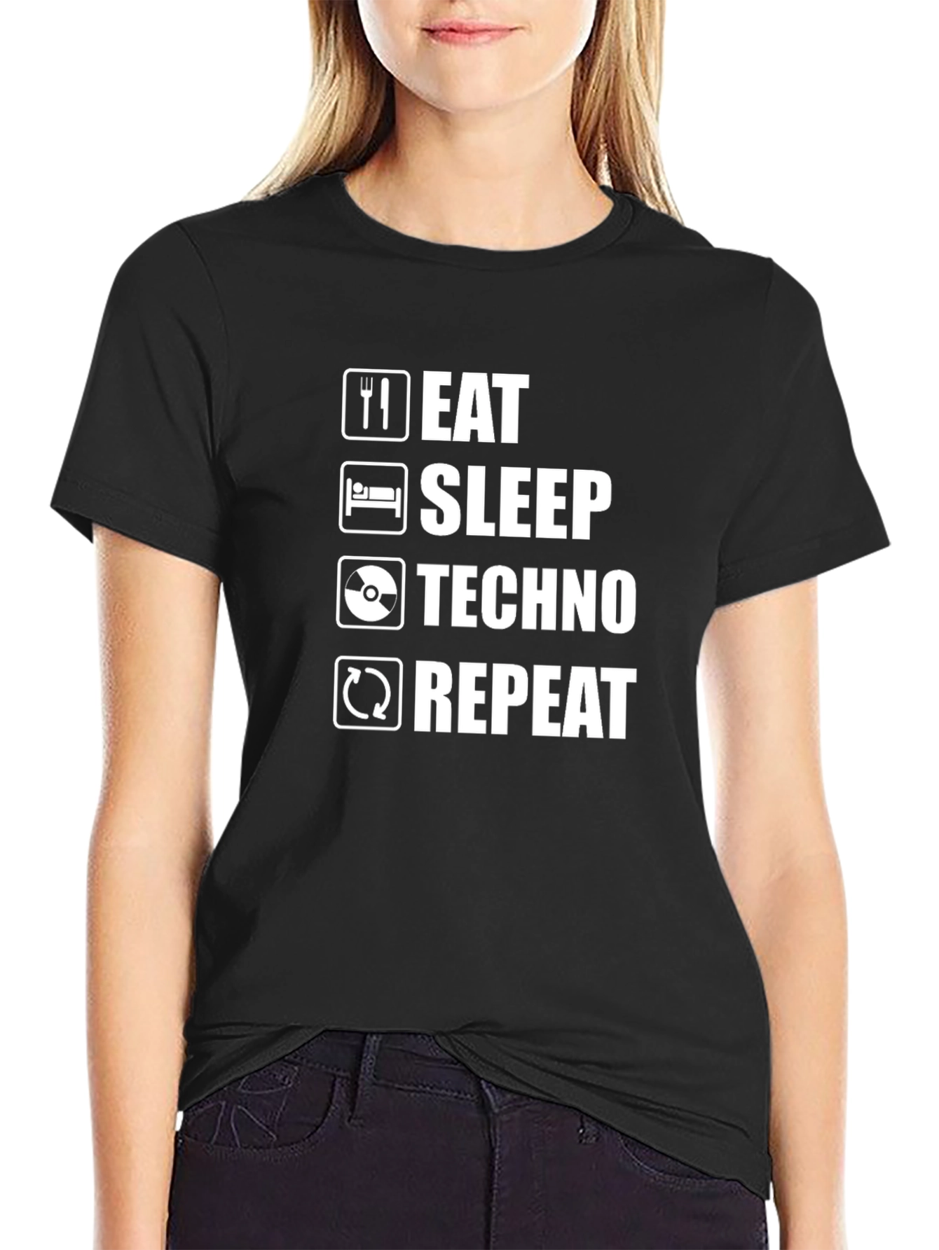 Eat Sleep Techno Repeat Graphic Tee