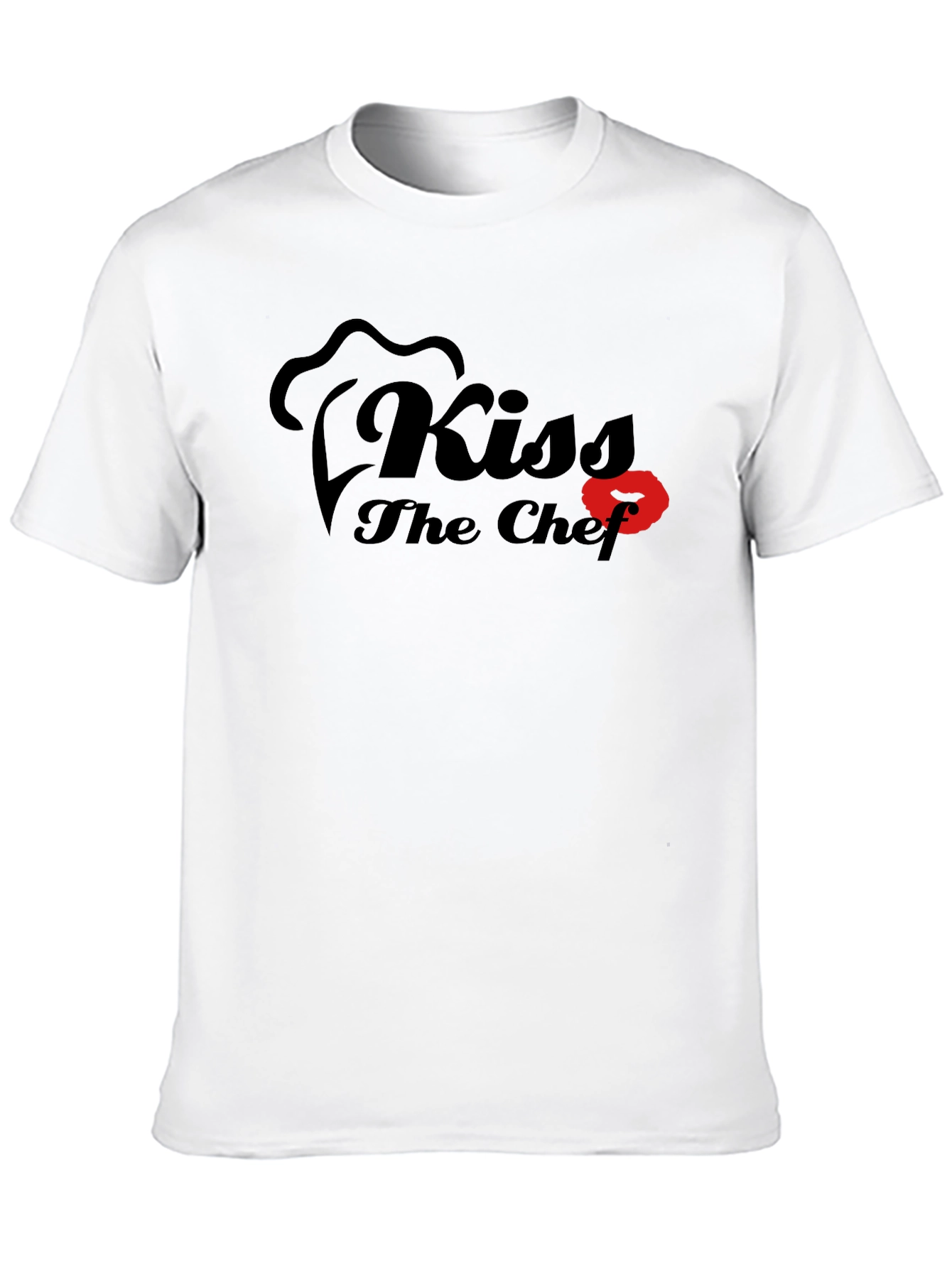 Kiss The Chef Black Graphic T-Shirt