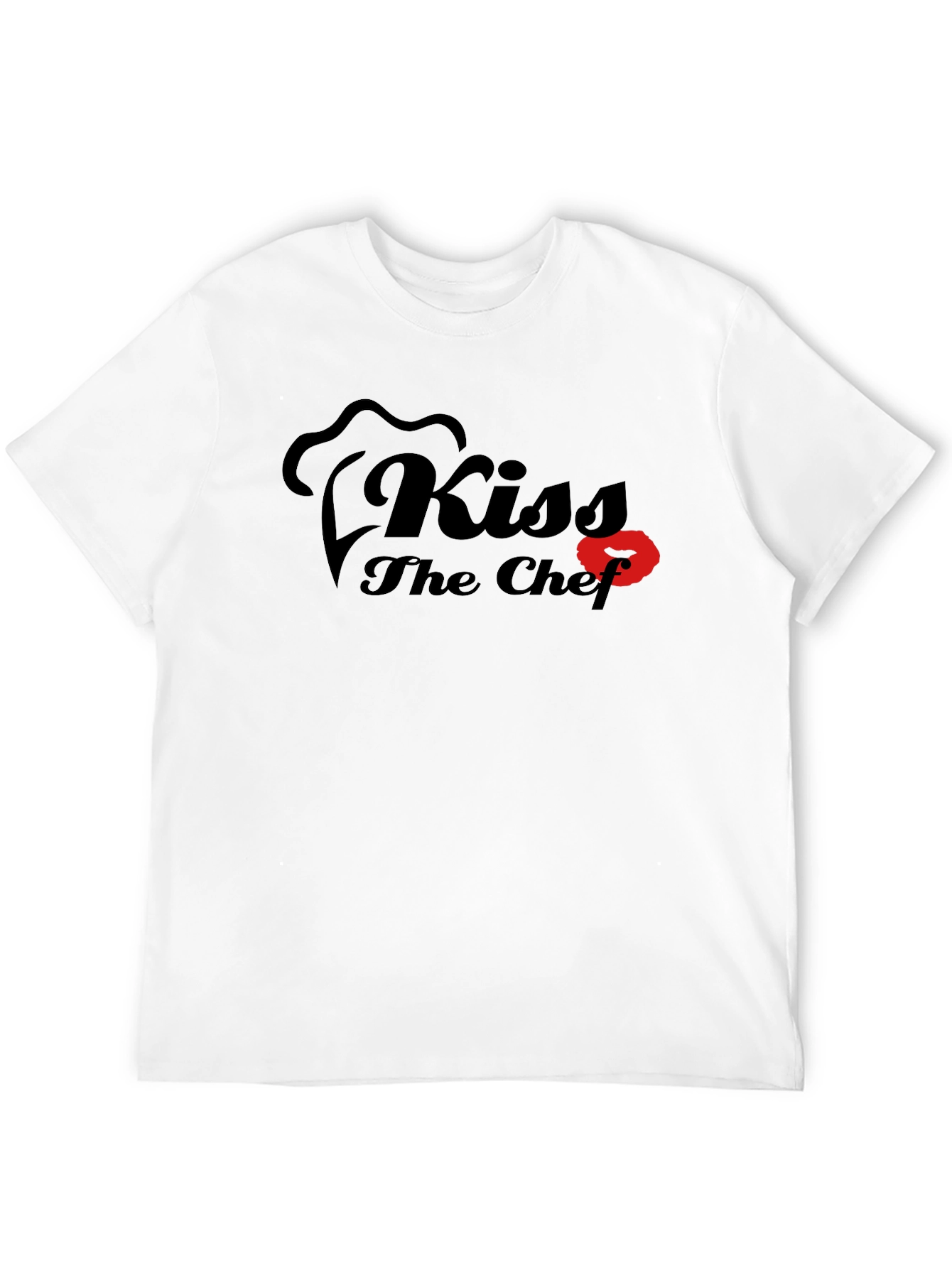 Kiss The Chef Black Graphic T-Shirt