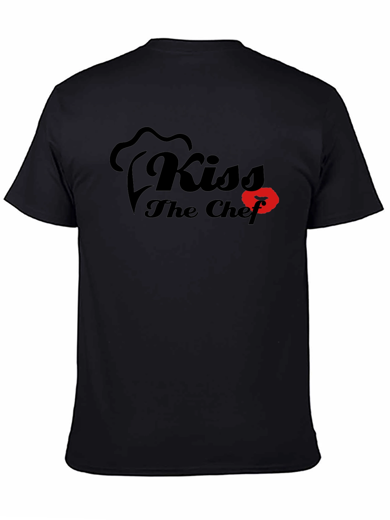 Kiss The Chef Black Graphic T-Shirt