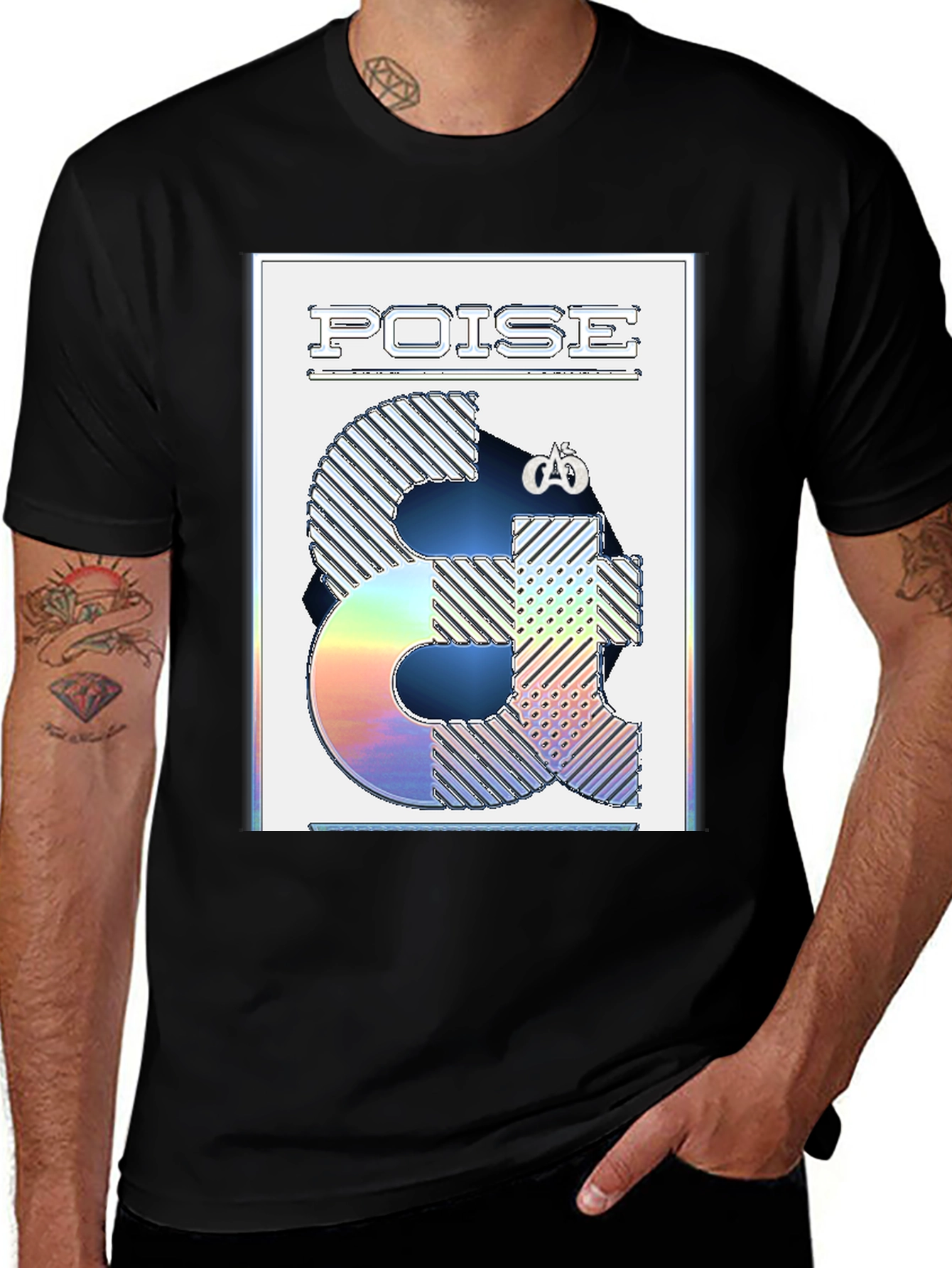Poise Graphic Print Black Tee