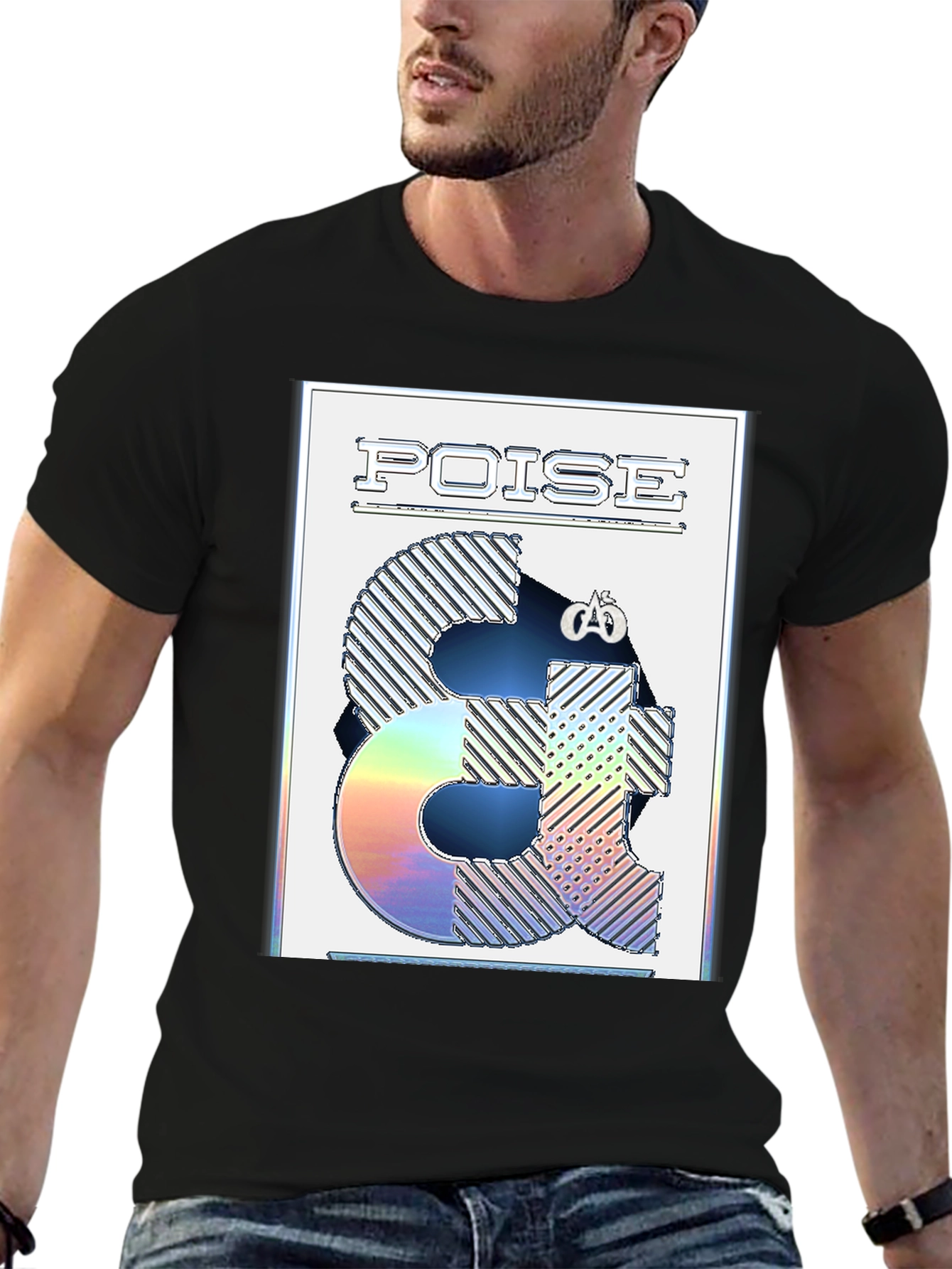 Poise Graphic Print Black Tee