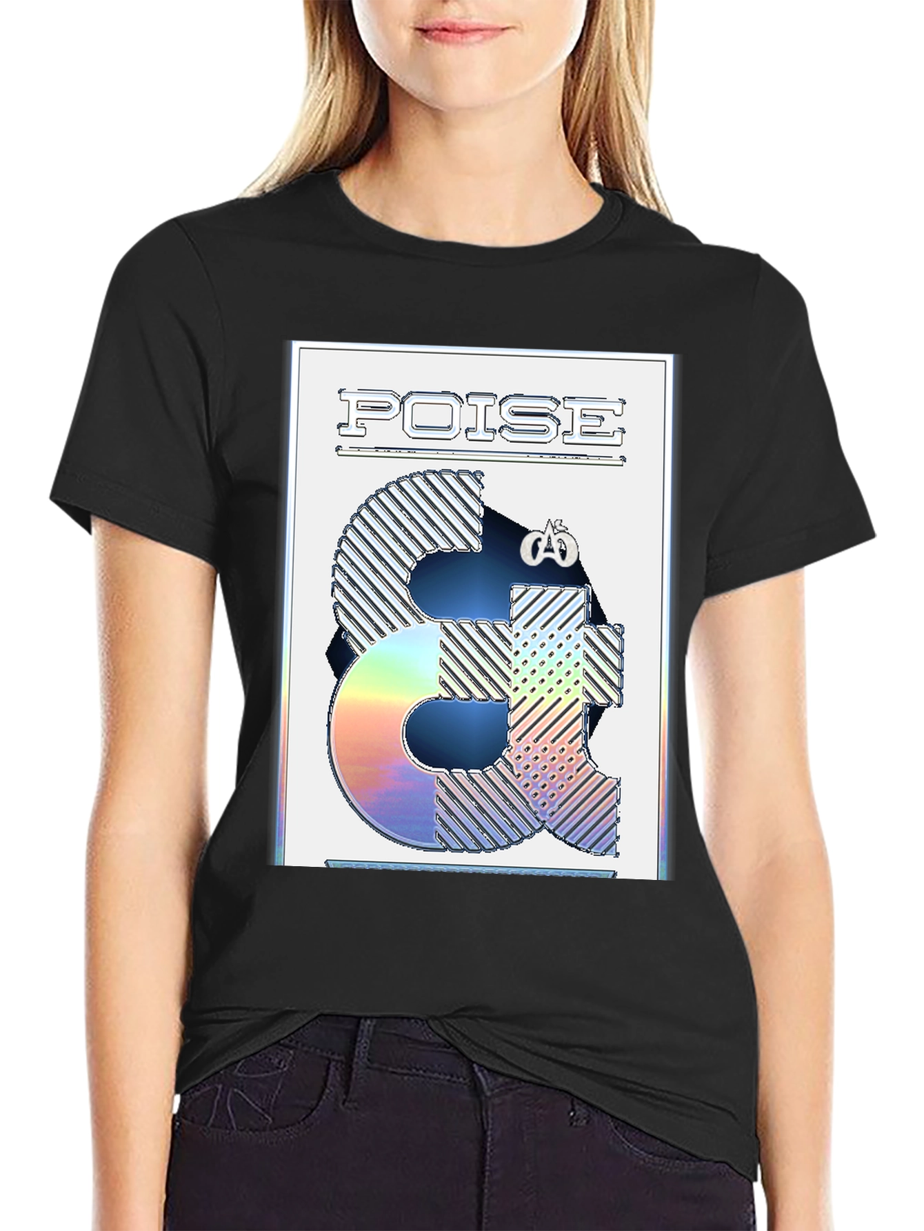 Poise Graphic Print Black Tee