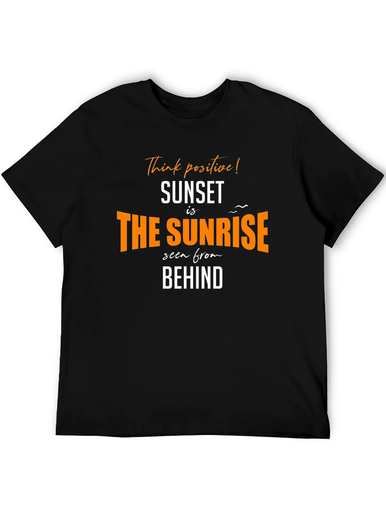 Sunset is the Sunrise Mens Black Graphic T-Shirt