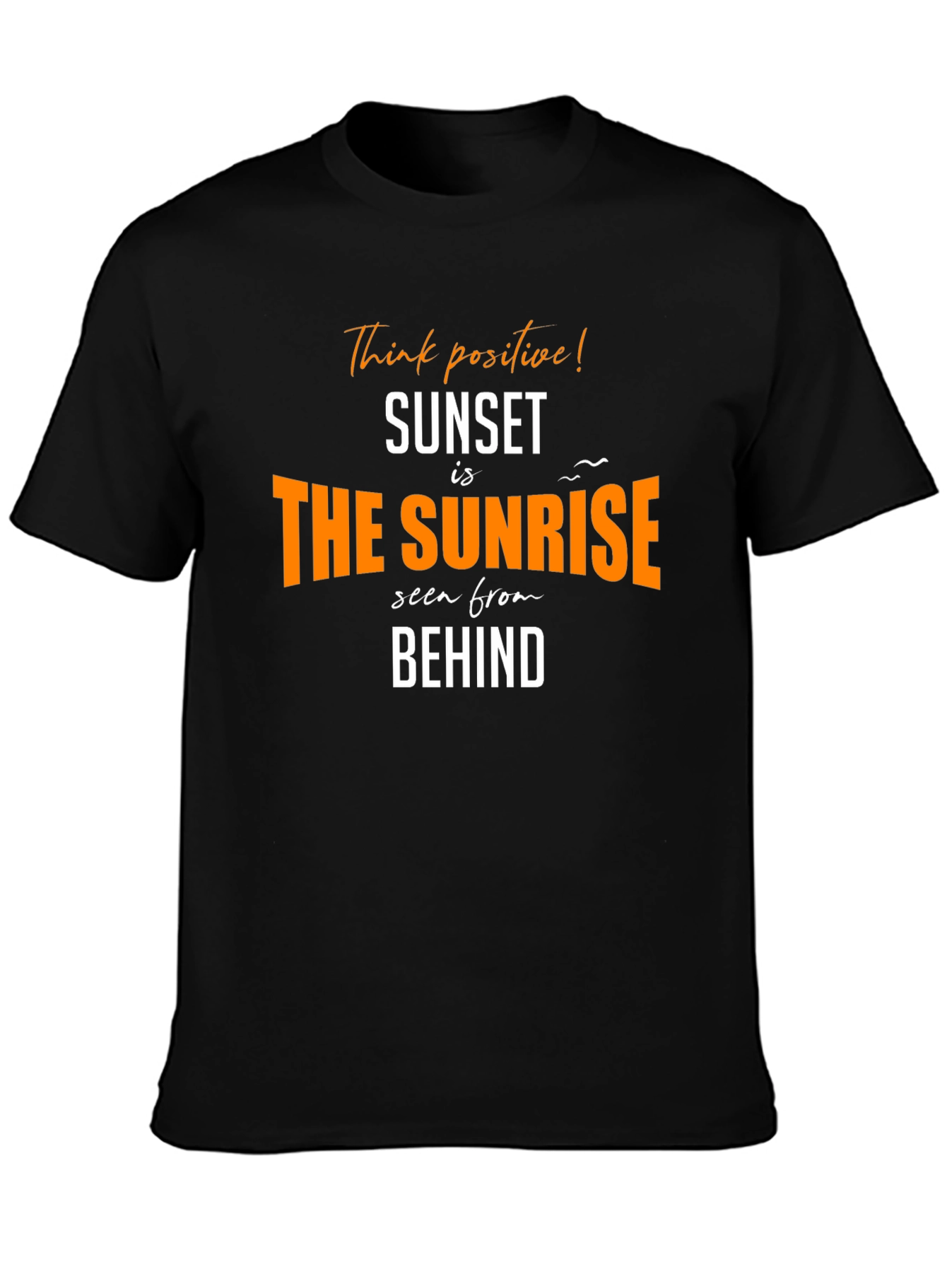 Sunset is the Sunrise Mens Black Graphic T-Shirt