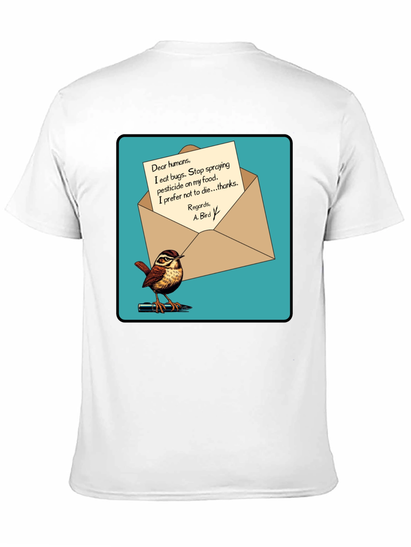 Eco-Friendly Bird T-Shirt: Pesticide Protest!