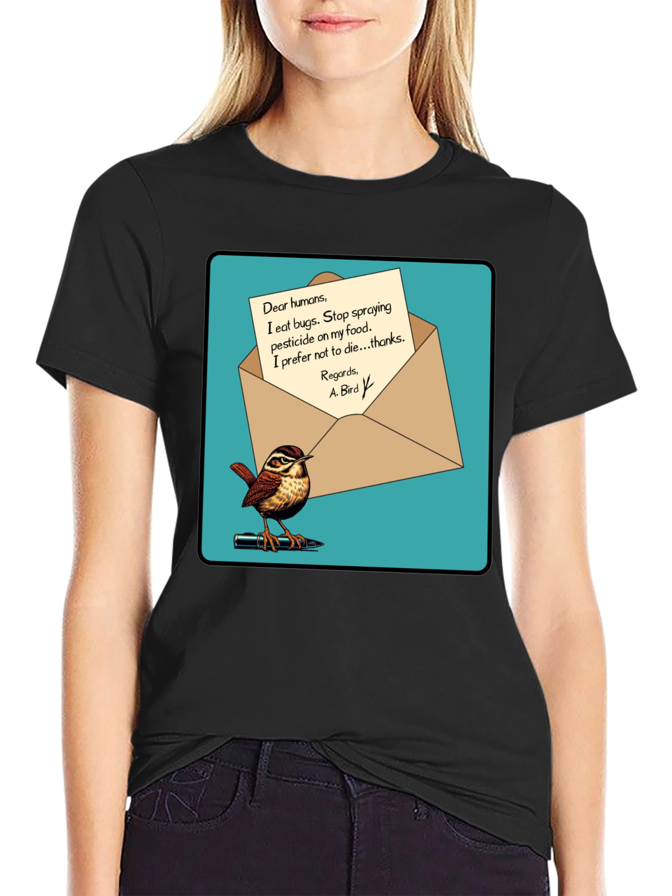 Eco-Friendly Bird T-Shirt: Pesticide Protest!