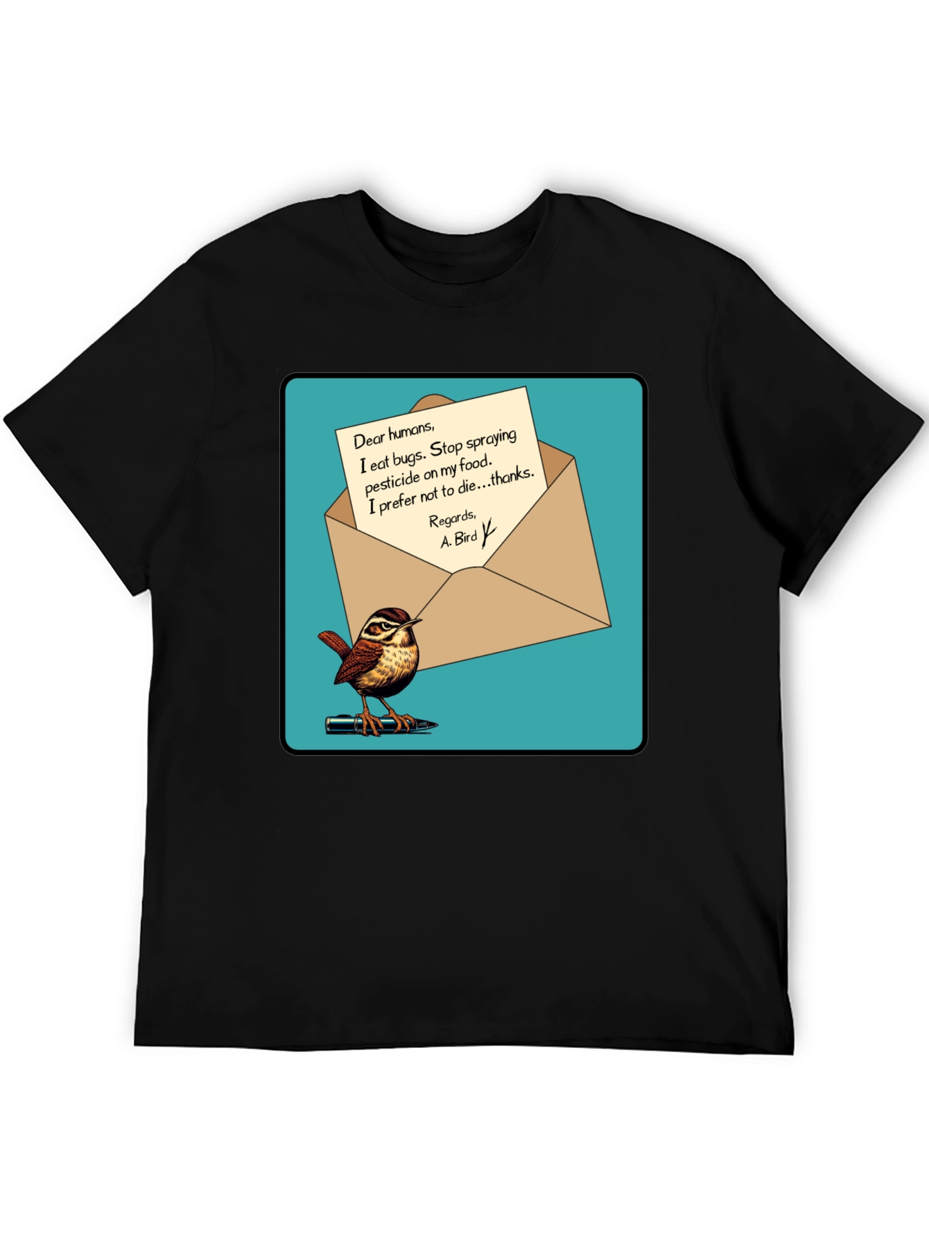 Eco-Friendly Bird T-Shirt: Pesticide Protest!