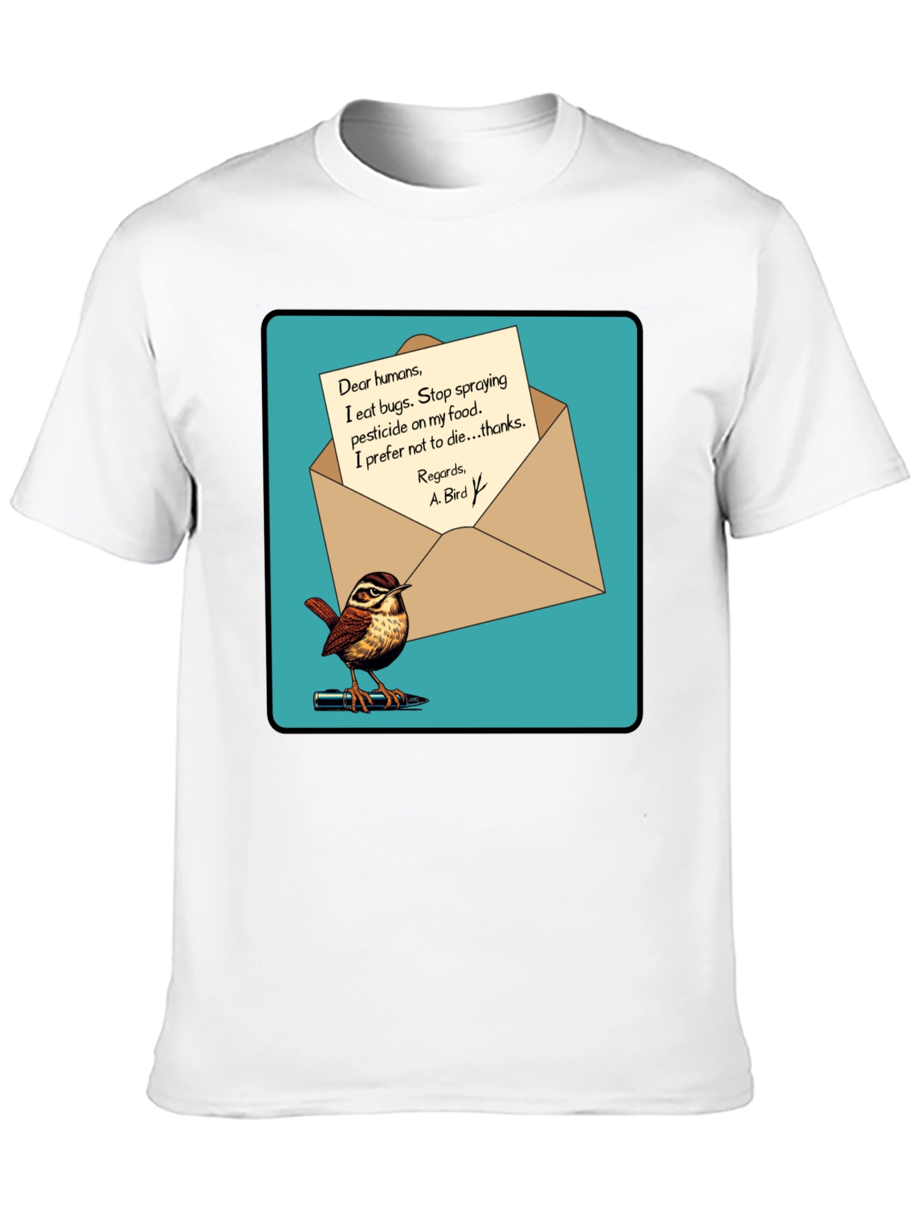 Eco-Friendly Bird T-Shirt: Pesticide Protest!