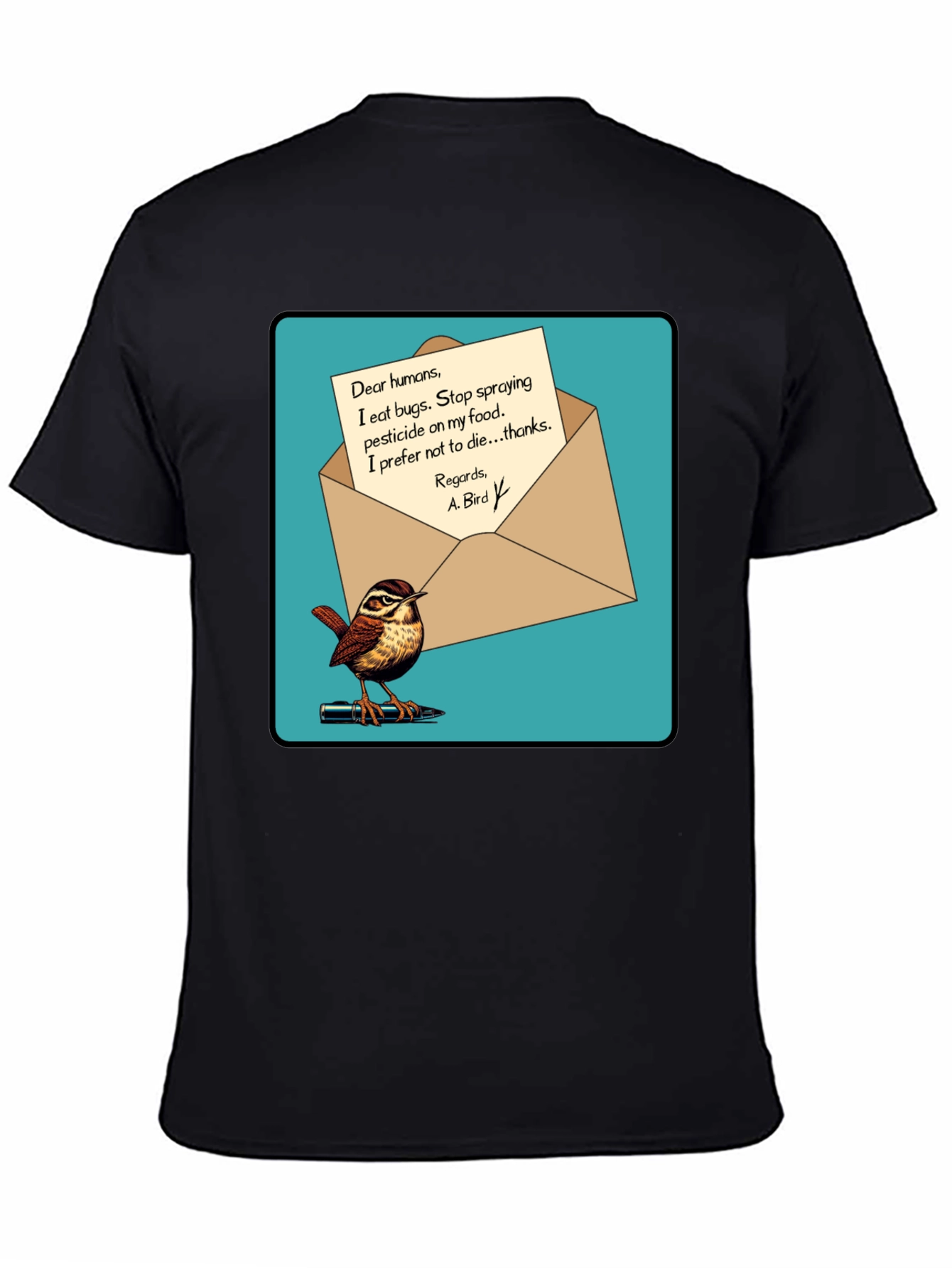 Eco-Friendly Bird T-Shirt: Pesticide Protest!