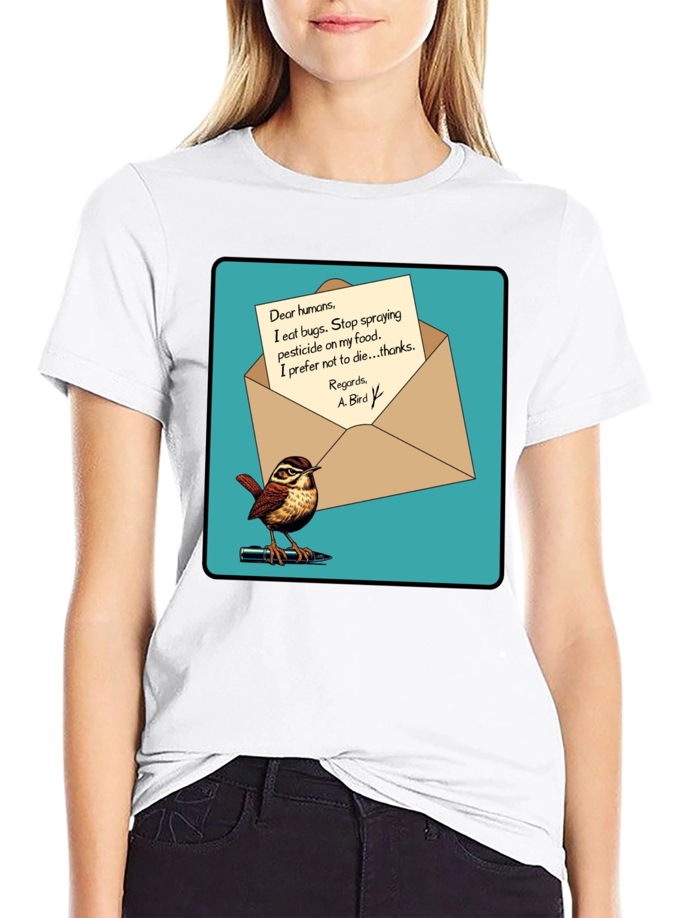 Eco-Friendly Bird T-Shirt: Pesticide Protest!