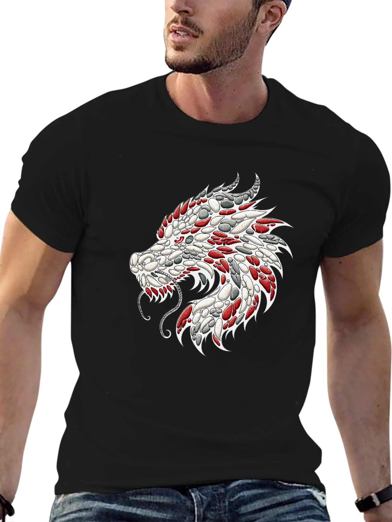 Dragon Head Graphic Tee - Cool Stone Design