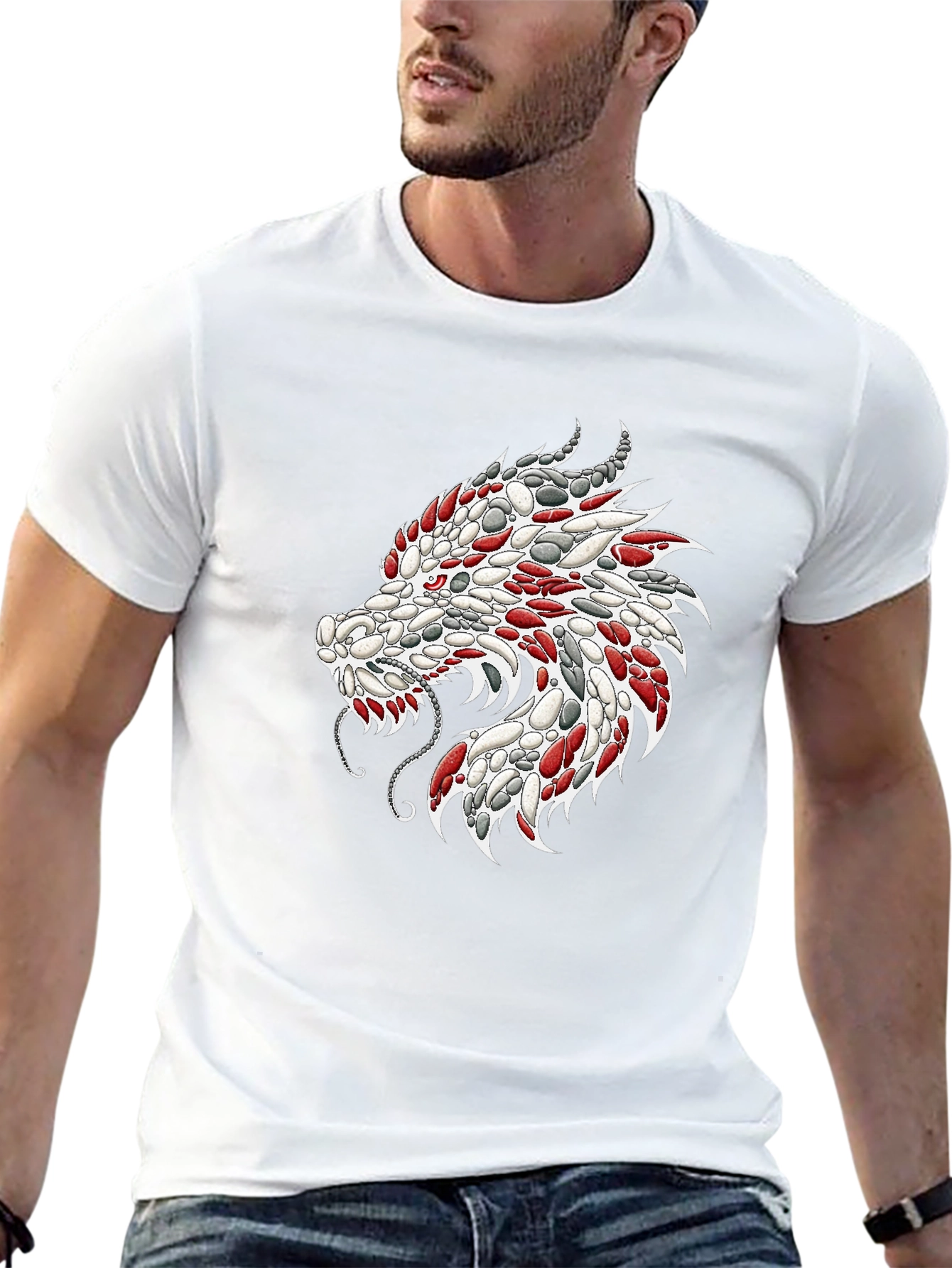 Dragon Head Graphic Tee - Cool Stone Design