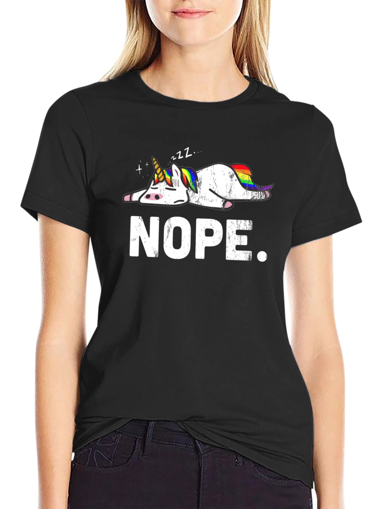 Nope Unicorn T-Shirt - Lazy Days
