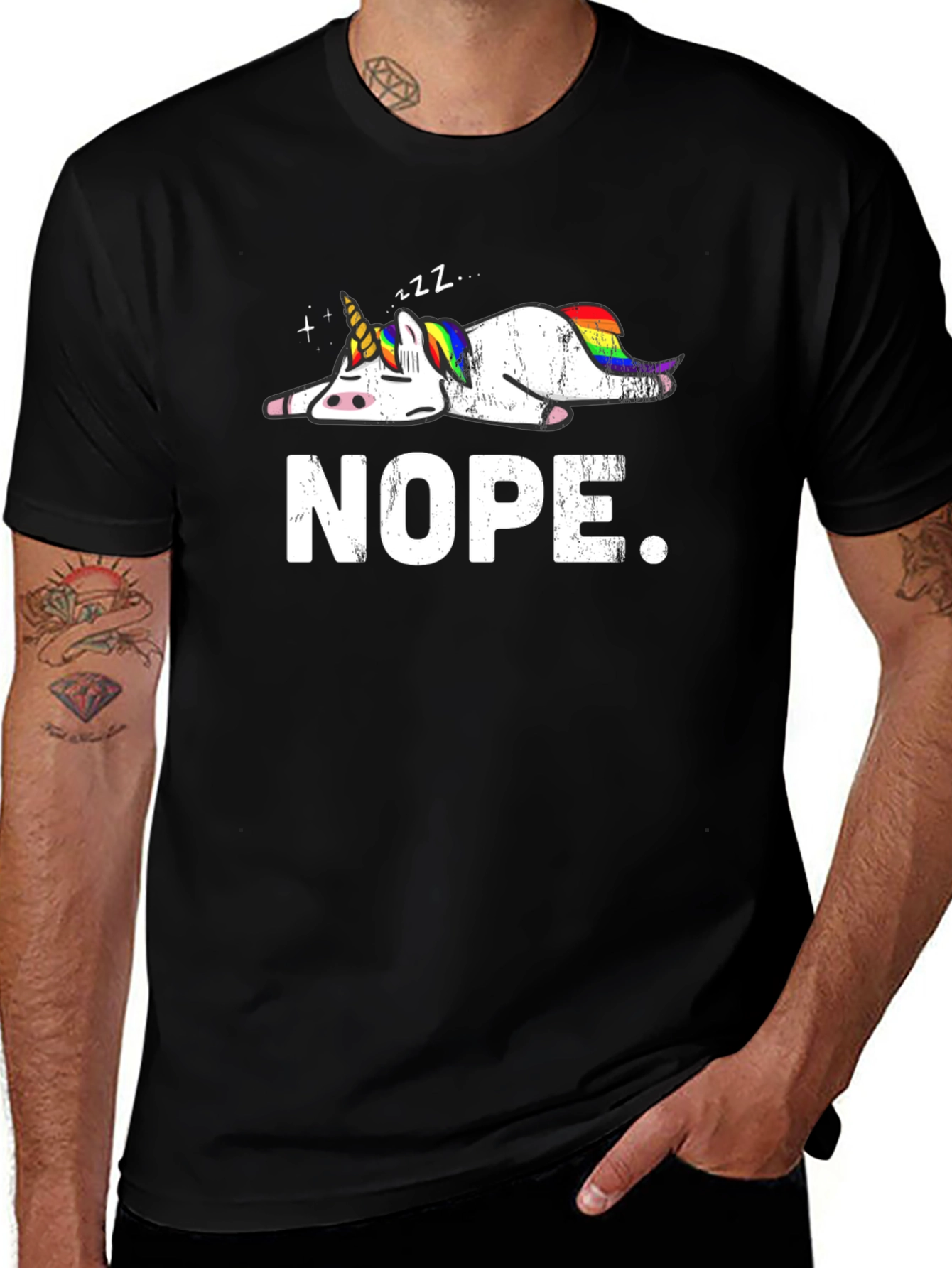 Nope Unicorn T-Shirt - Lazy Days