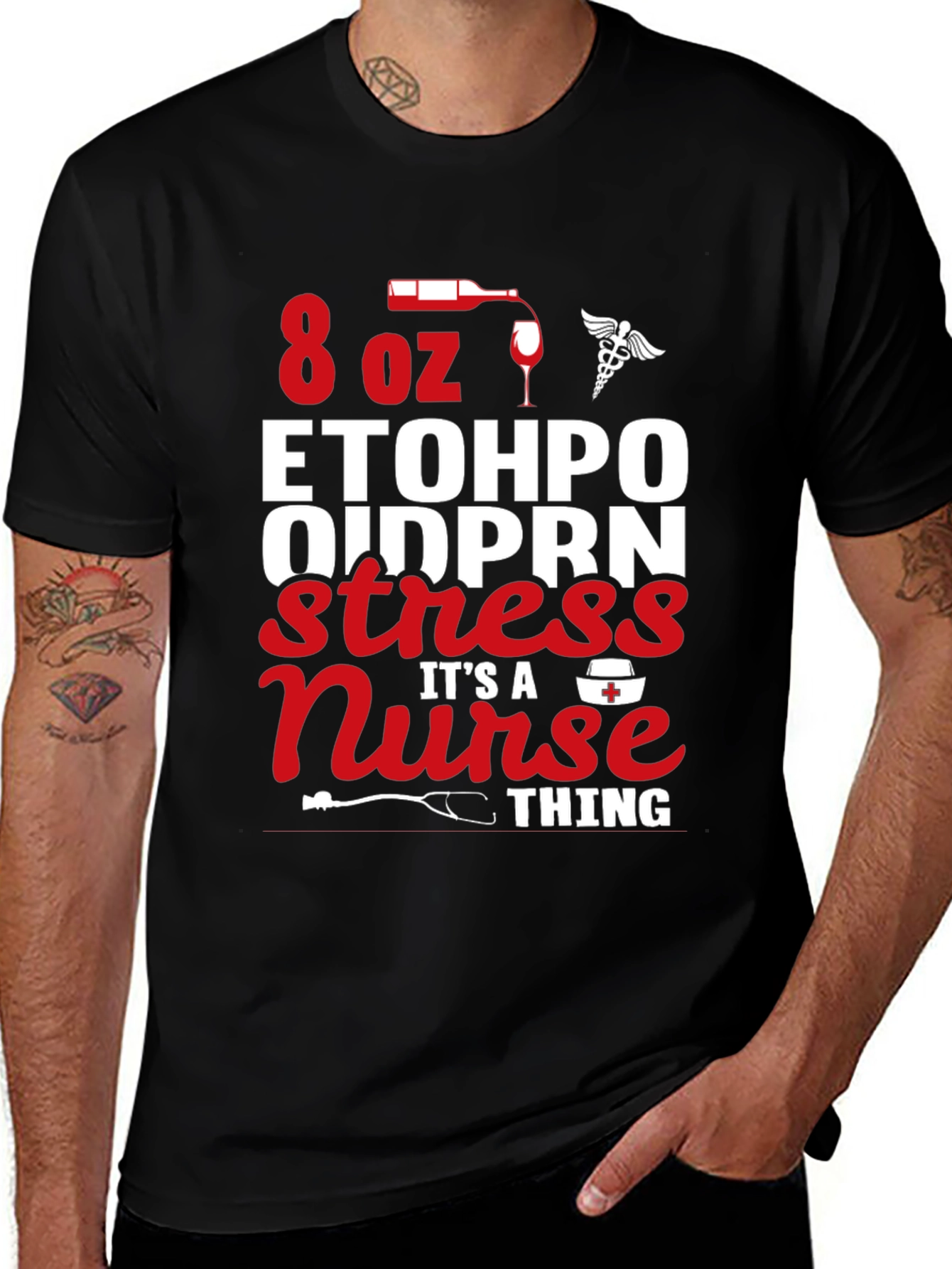 Funny Nurse T-Shirt - ETOHPO OIDPRN Stress