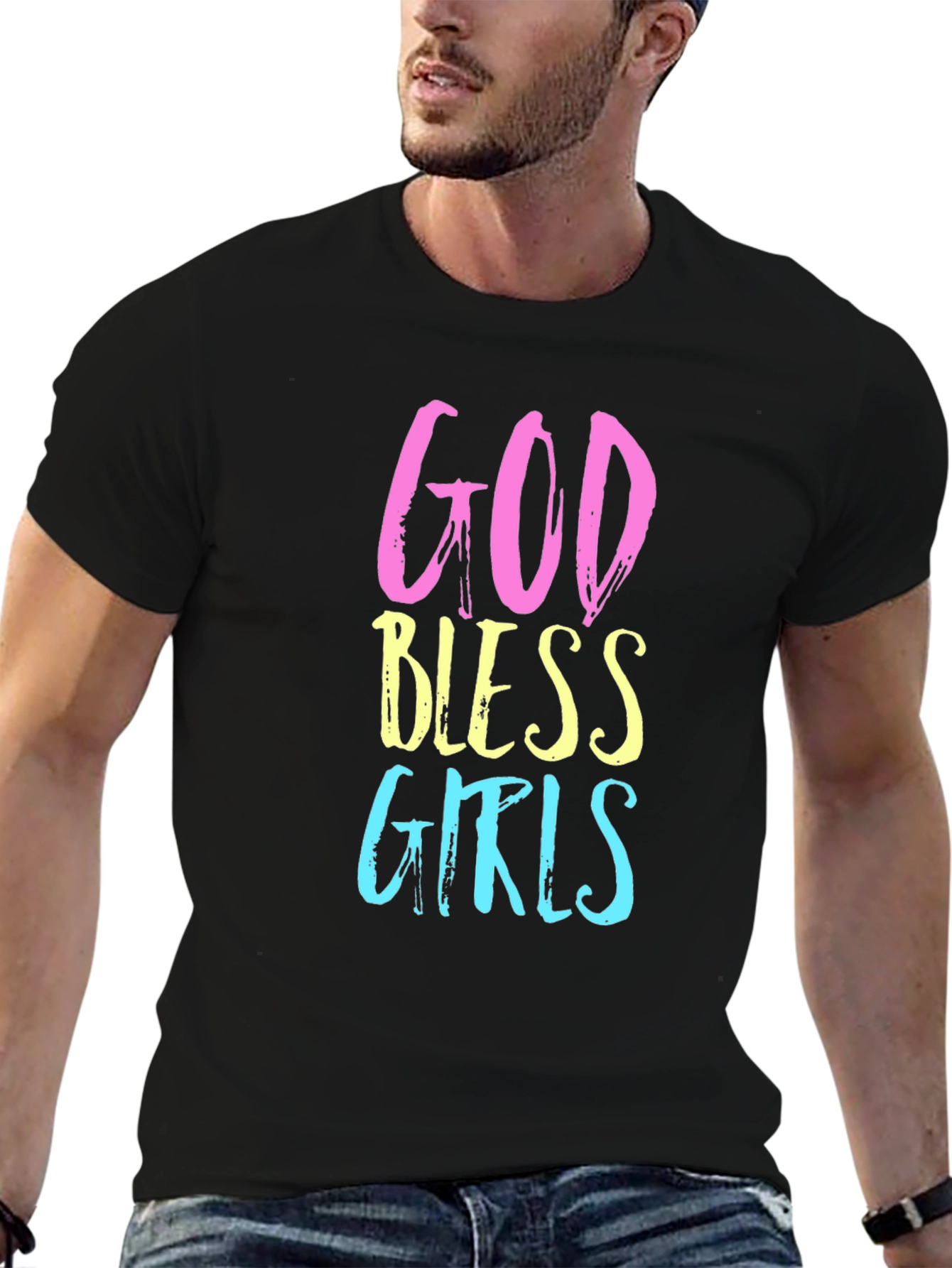 God Bless Girls Graphic Tee - Black