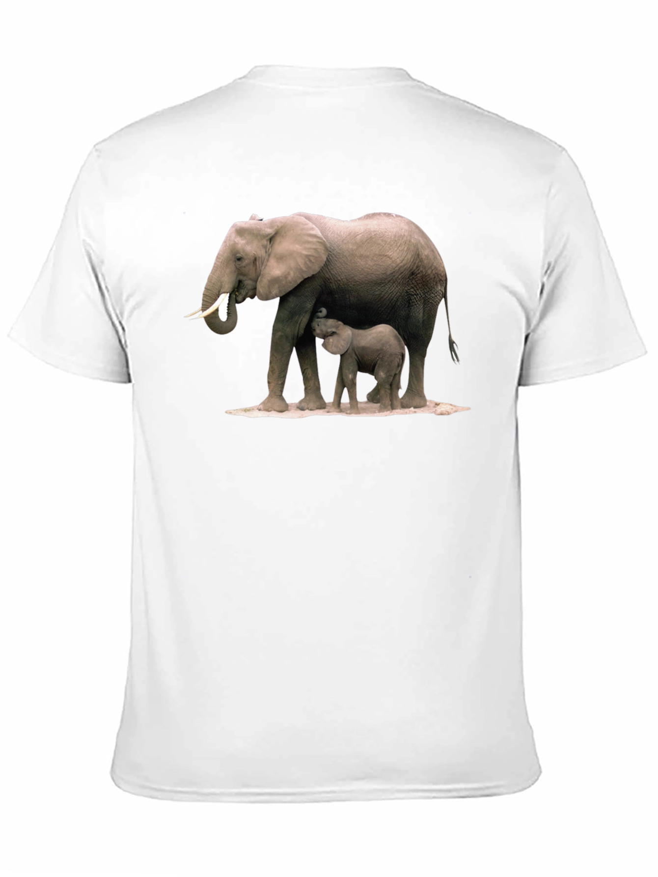 Elephant Mom and Baby Black T-Shirt