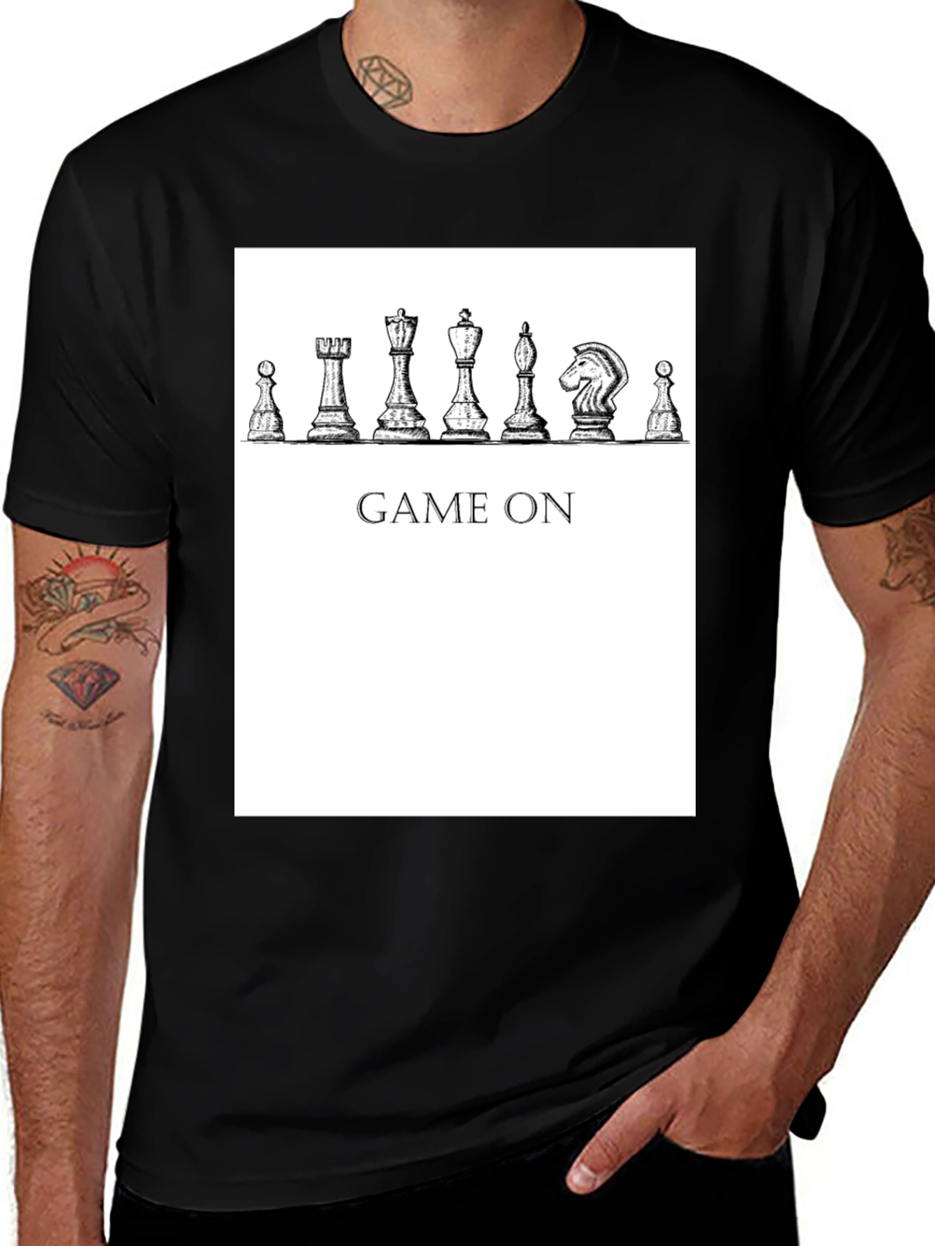 Game On Chess Piece Graphic T-Shirt