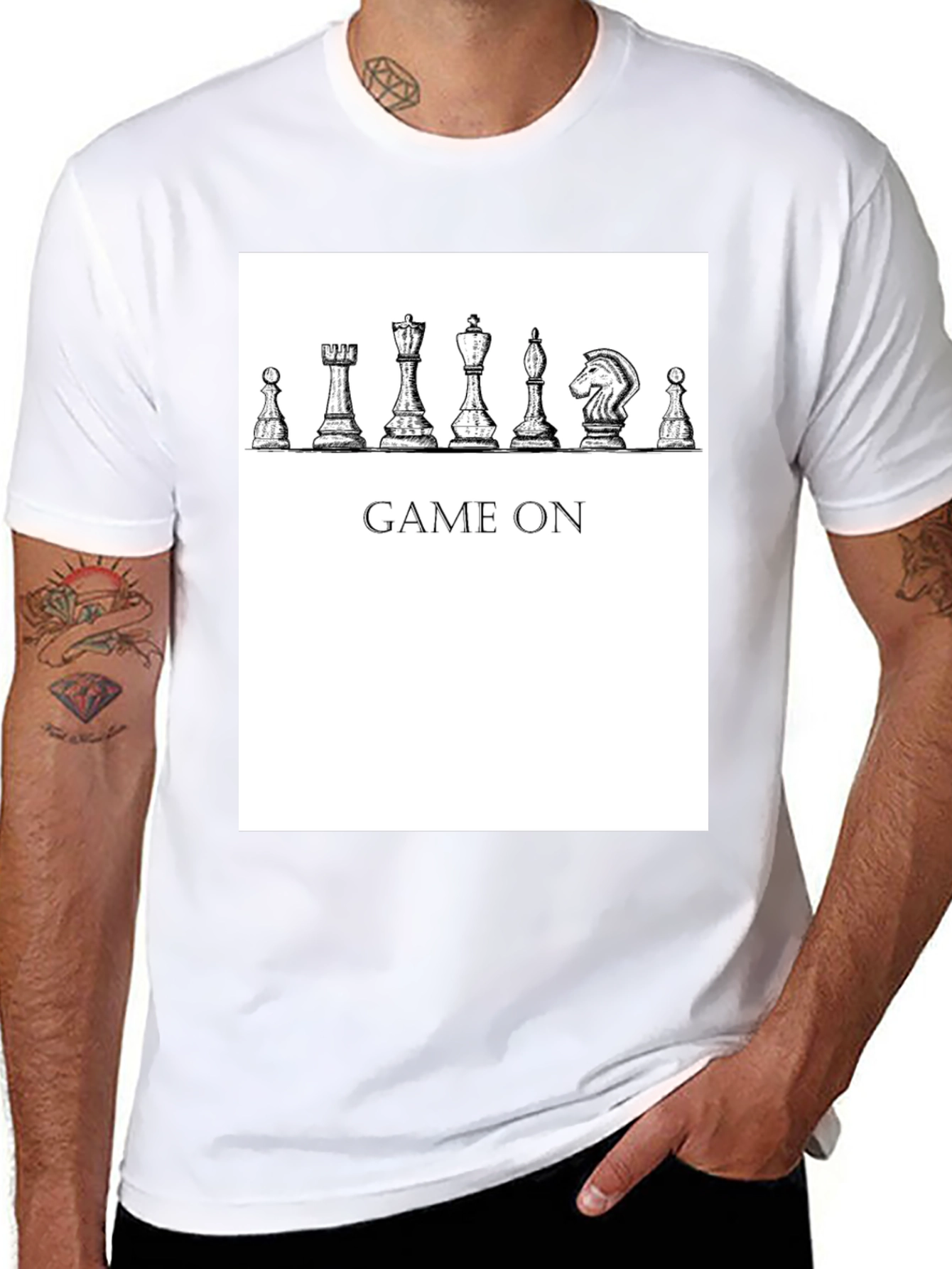 Game On Chess Piece Graphic T-Shirt