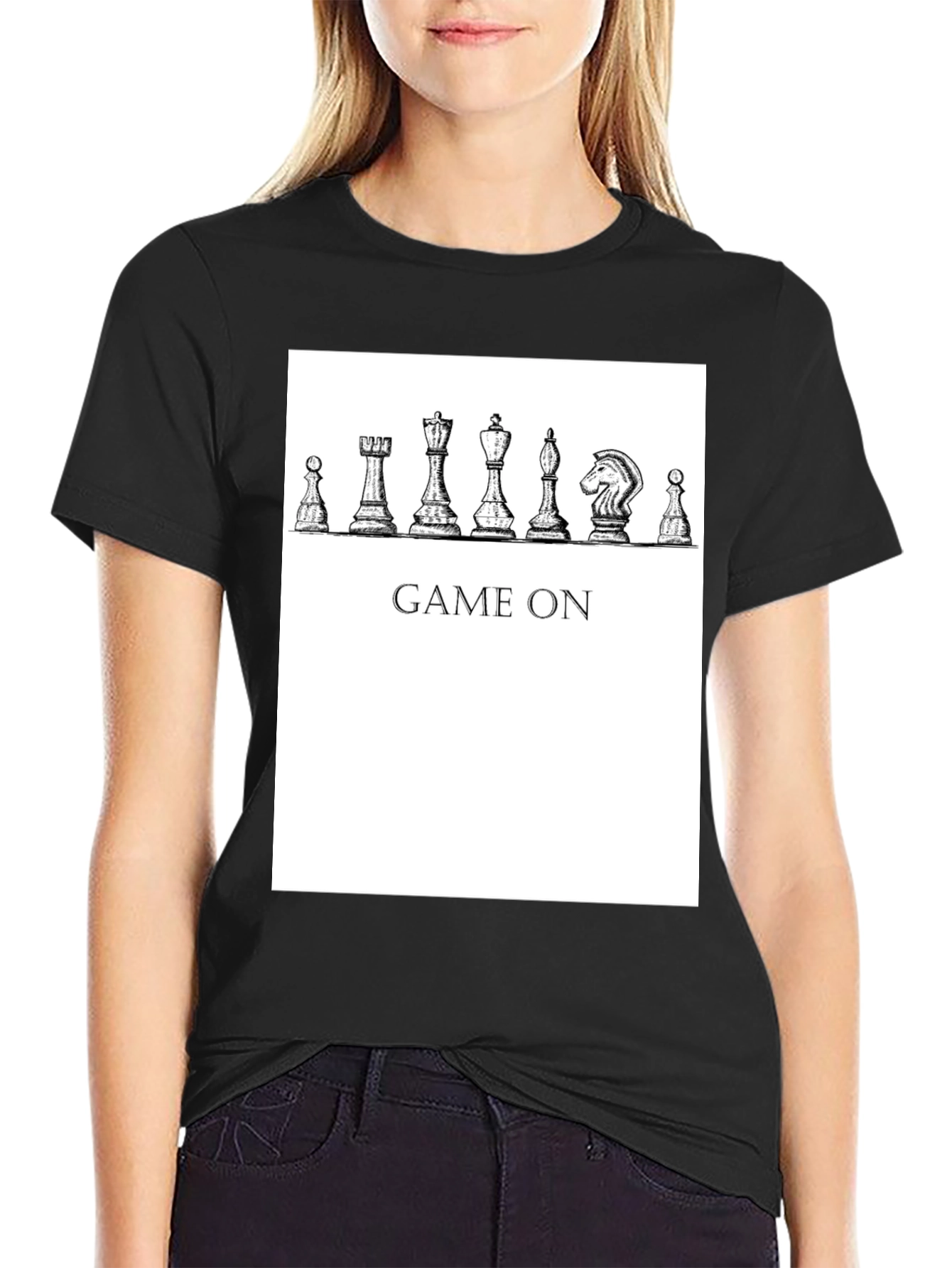 Game On Chess Piece Graphic T-Shirt