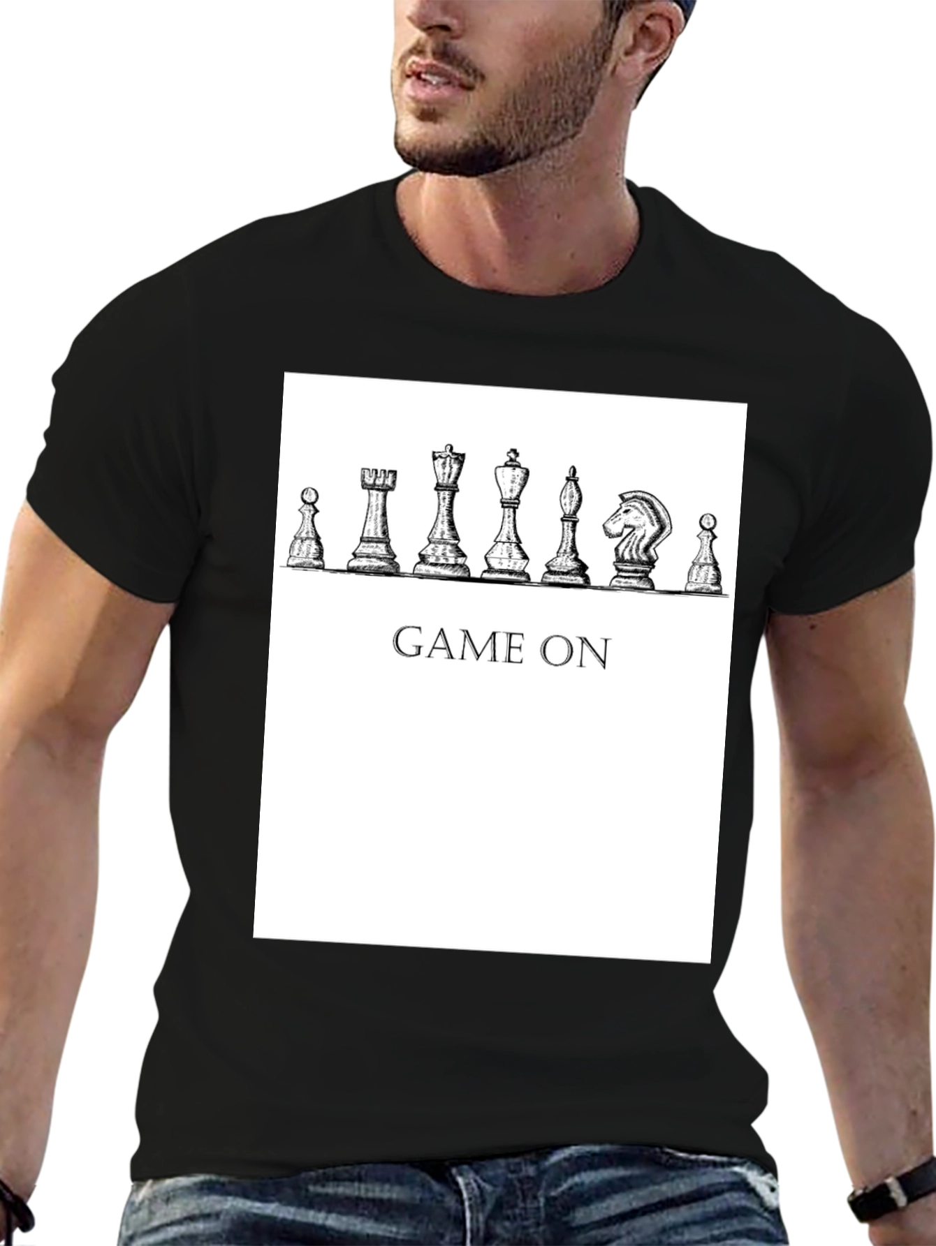 Game On Chess Piece Graphic T-Shirt