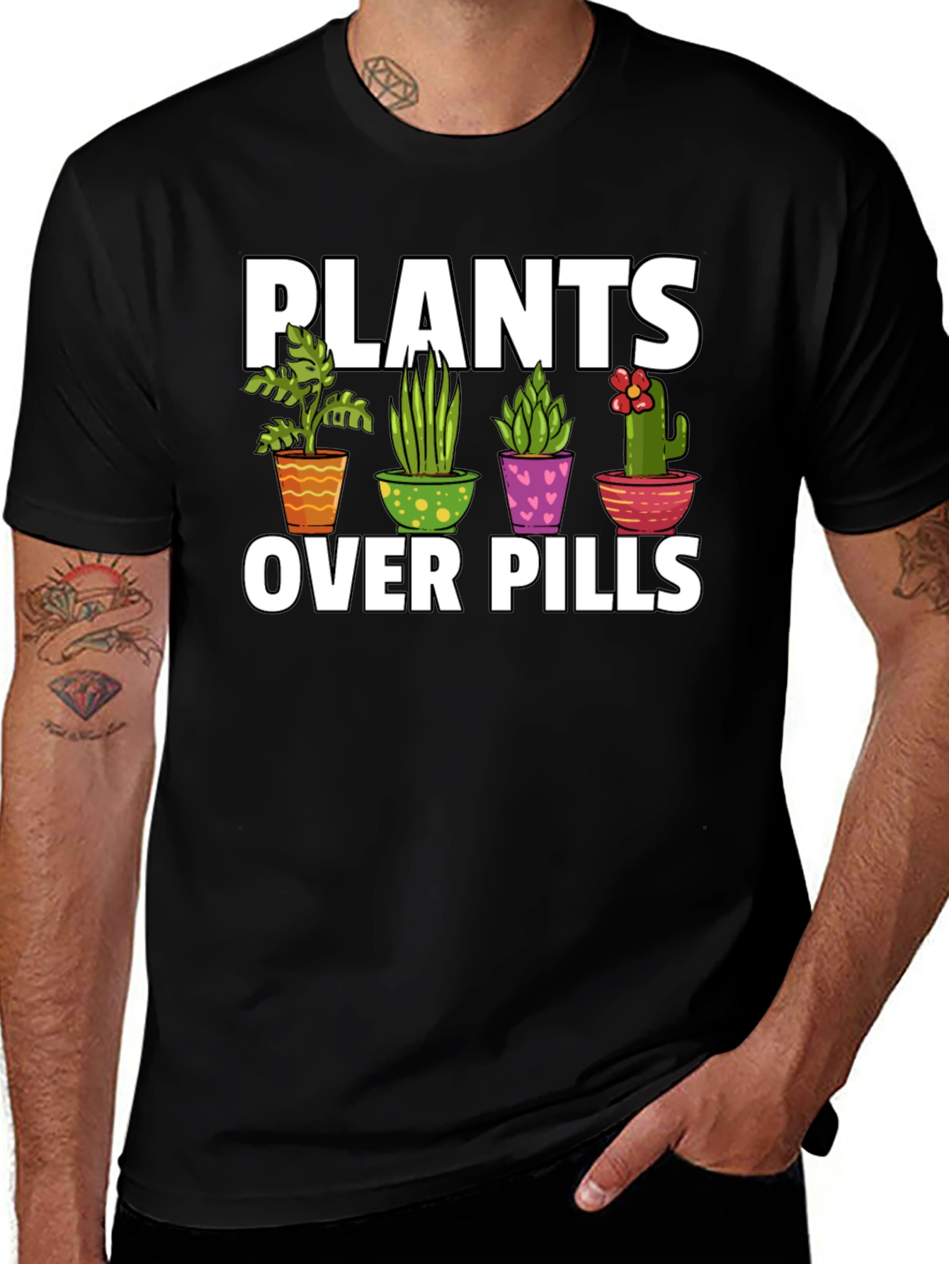 Plants Over Pills Graphic T-Shirt