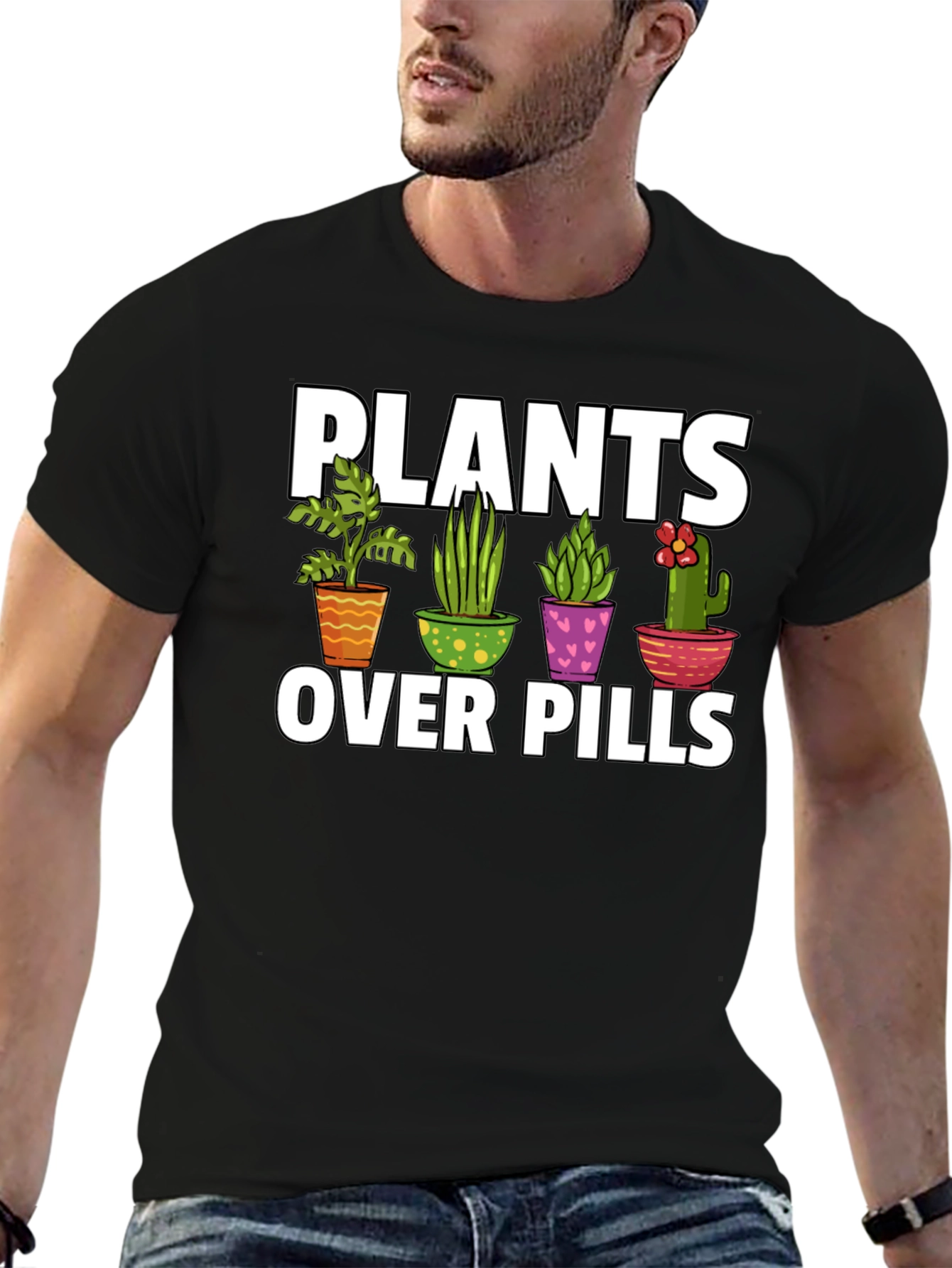 Plants Over Pills Graphic T-Shirt