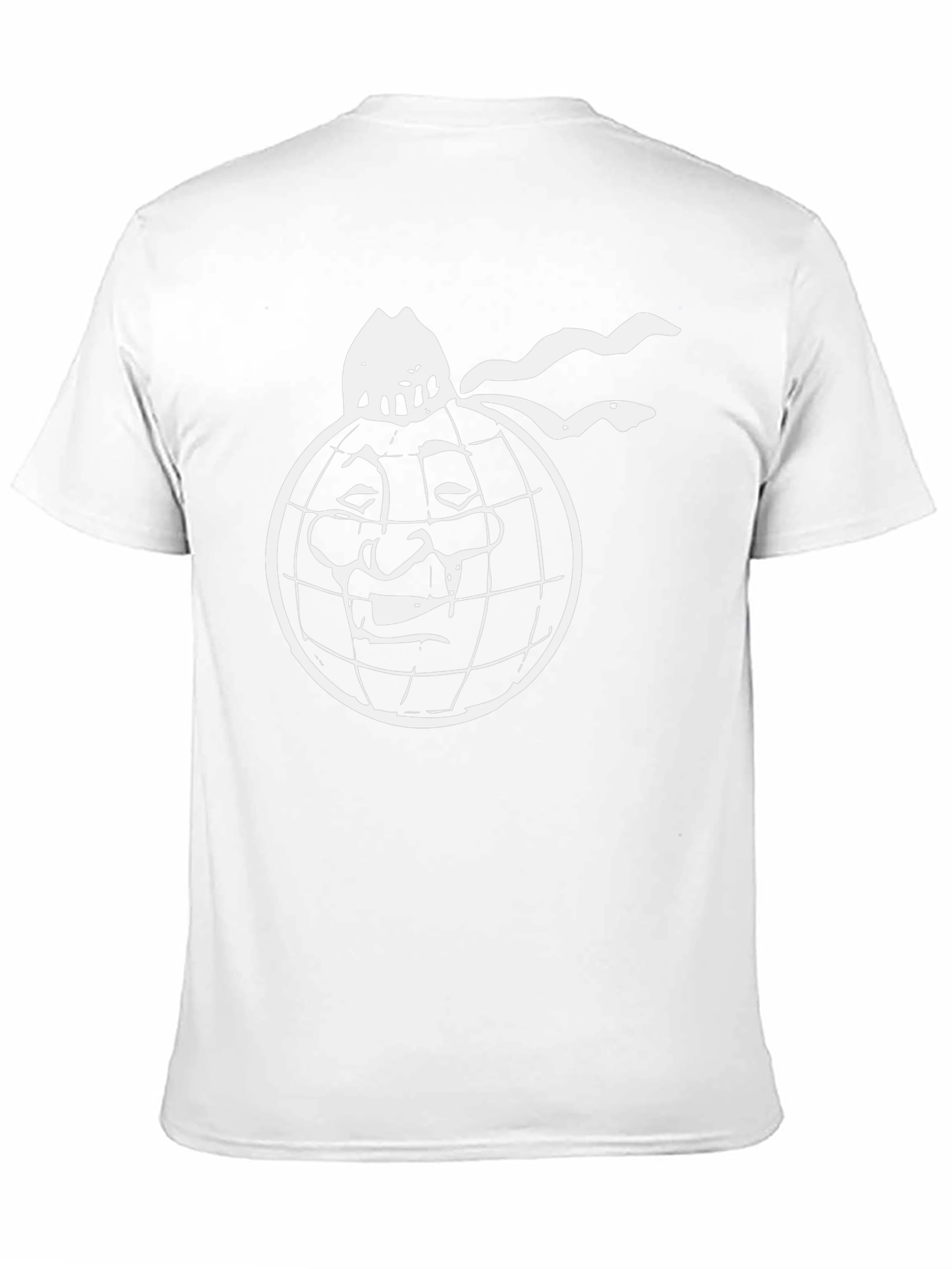 Black T-Shirt with World Face Graphic