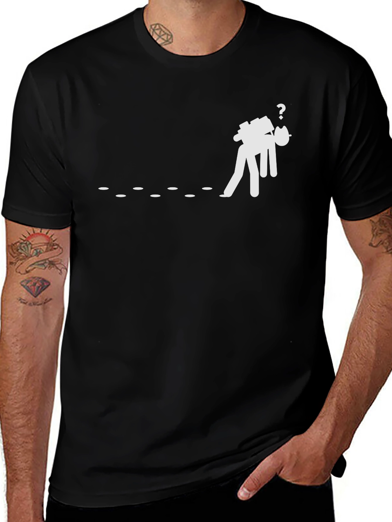 Lost Hiker Graphic Tee - Black Cotton T-Shirt