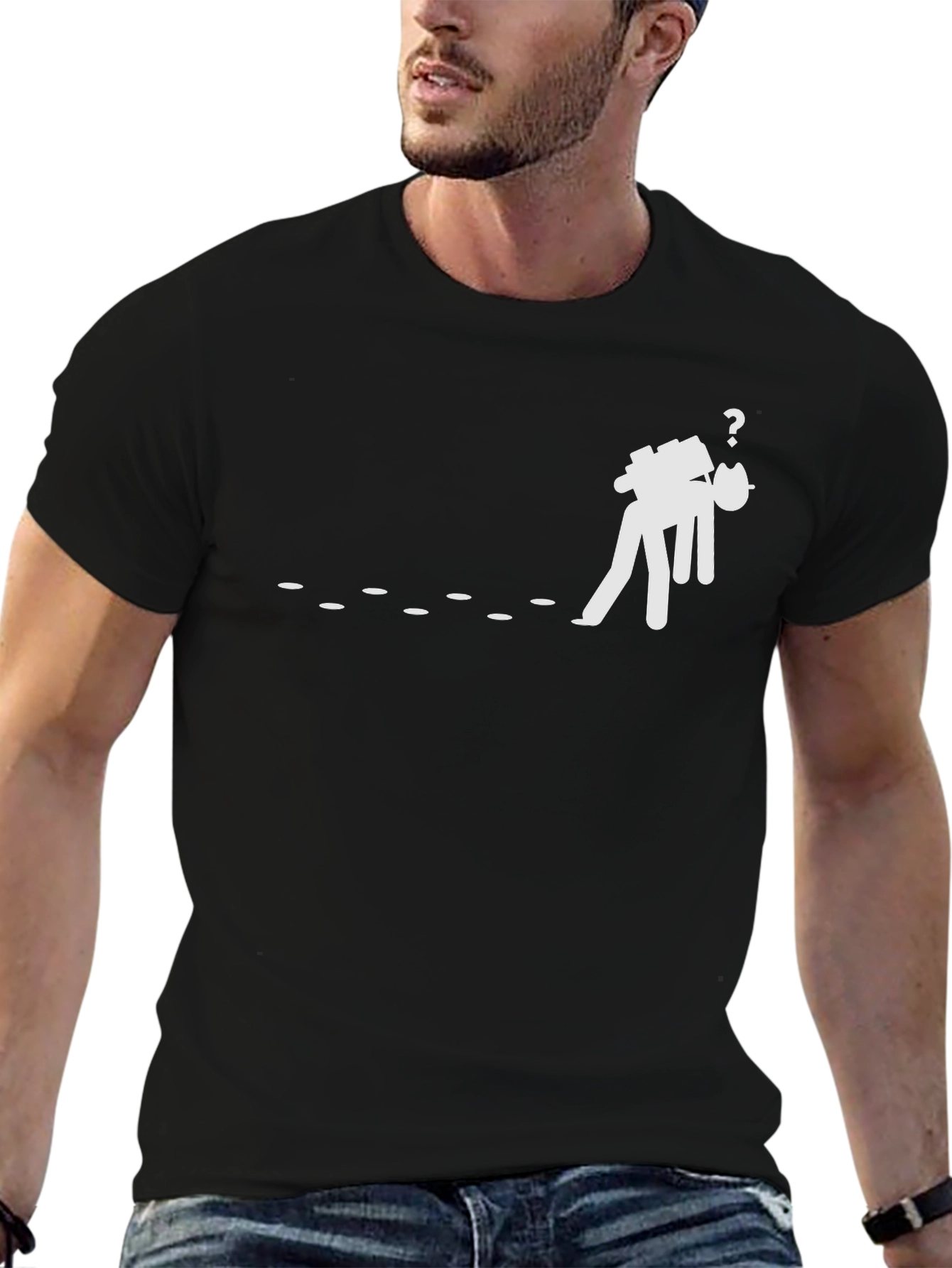 Lost Hiker Graphic Tee - Black Cotton T-Shirt