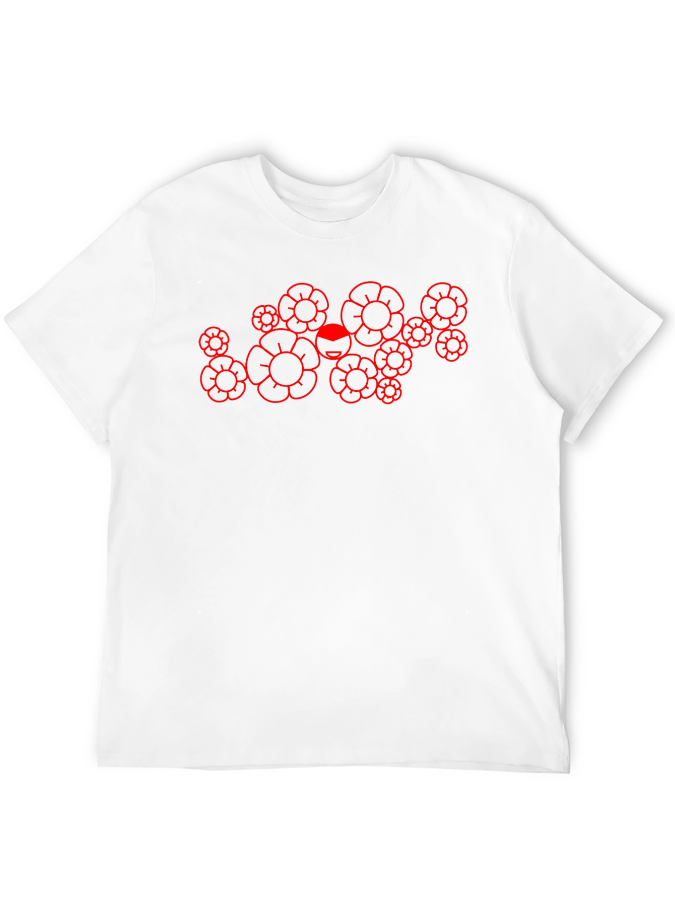 Abstract Flower Graphic Black T-Shirt