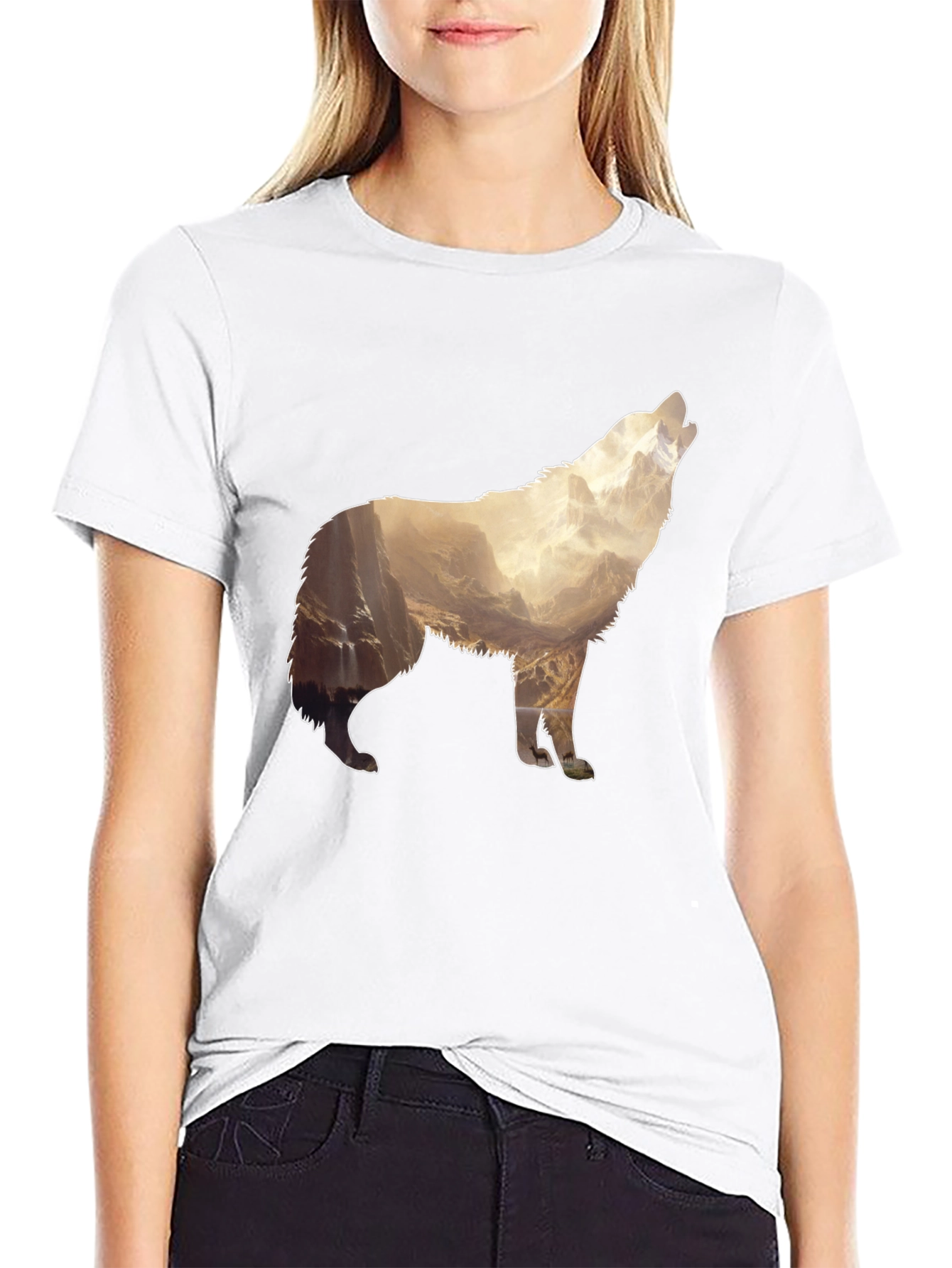 Wolf Mountain Graphic Print T-Shirt