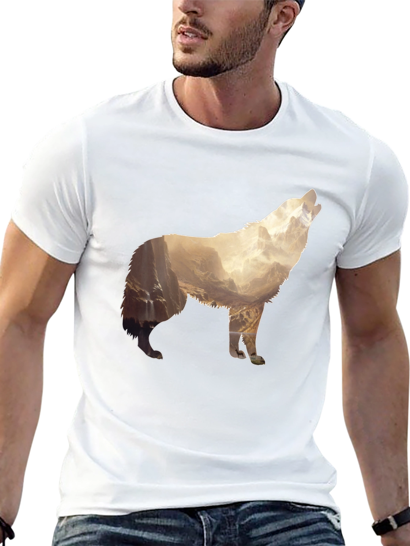 Wolf Mountain Graphic Print T-Shirt
