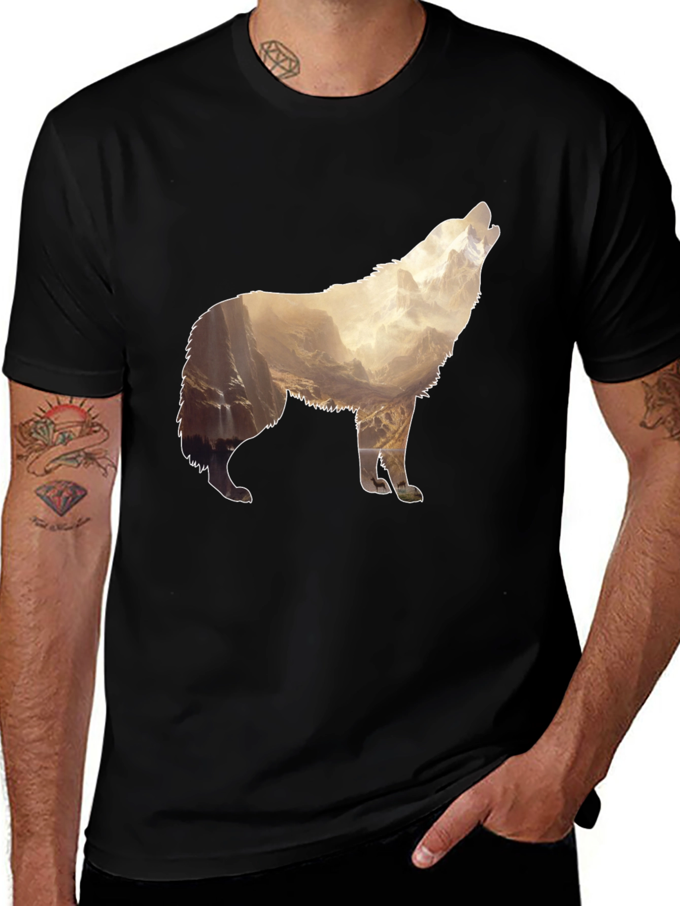 Wolf Mountain Graphic Print T-Shirt