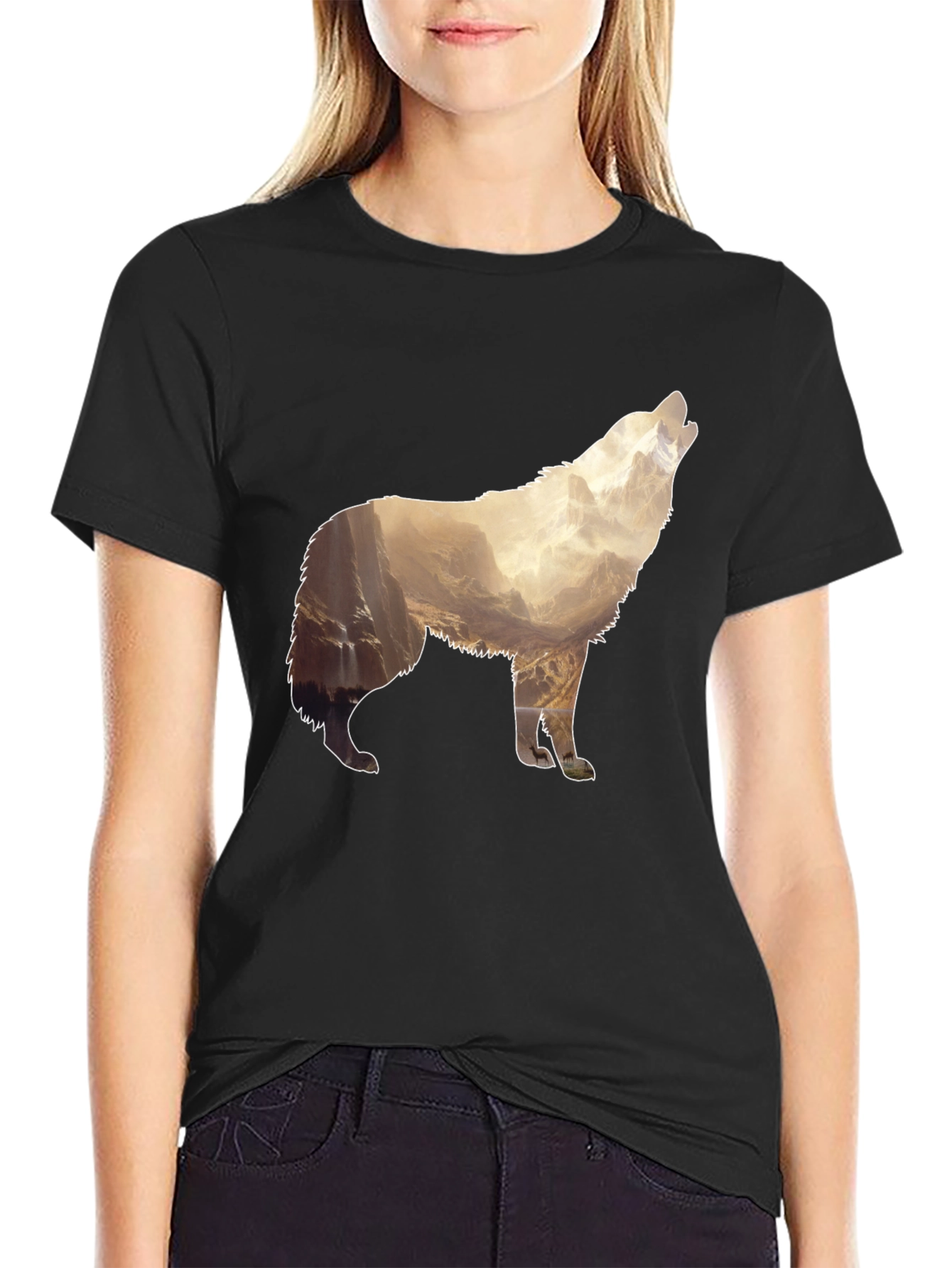 Wolf Mountain Graphic Print T-Shirt