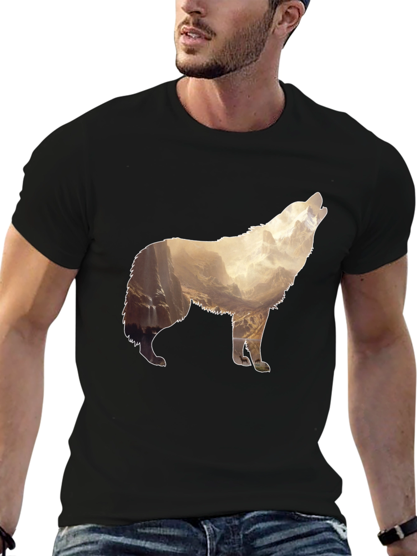 Wolf Mountain Graphic Print T-Shirt