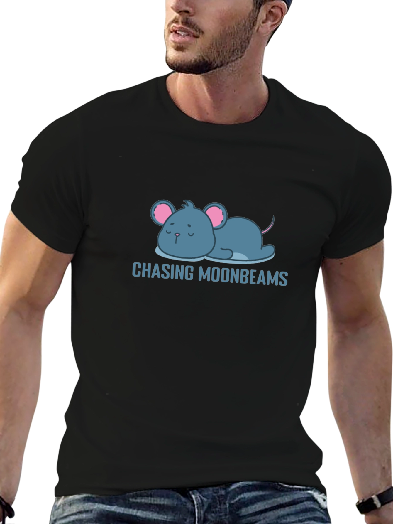 Chasing Moonbeams T-Shirt - Cute Mouse Design